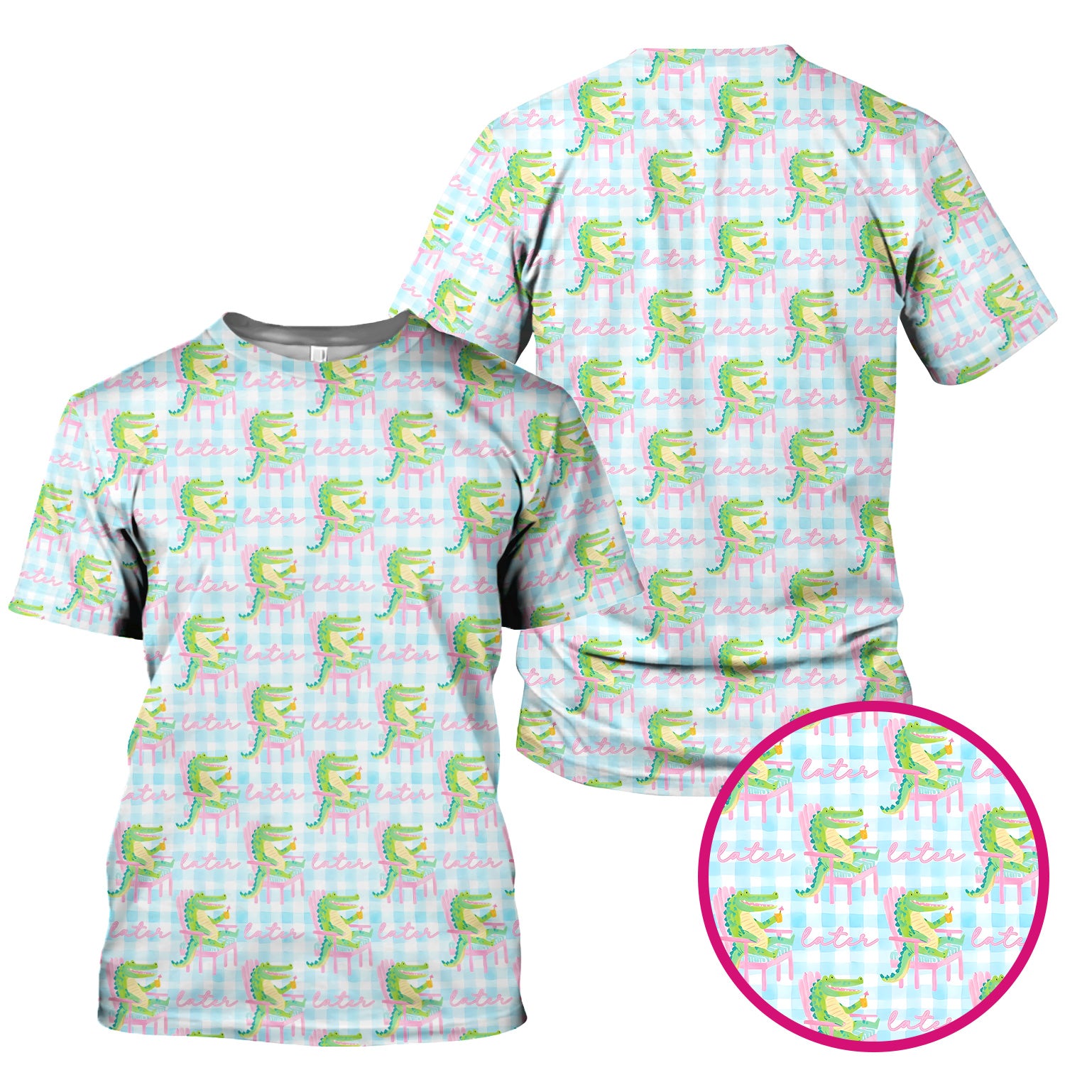 Funny Lazy Crocodile Later Pattern Scrub Top, Comfortable Scrubs for Nurses