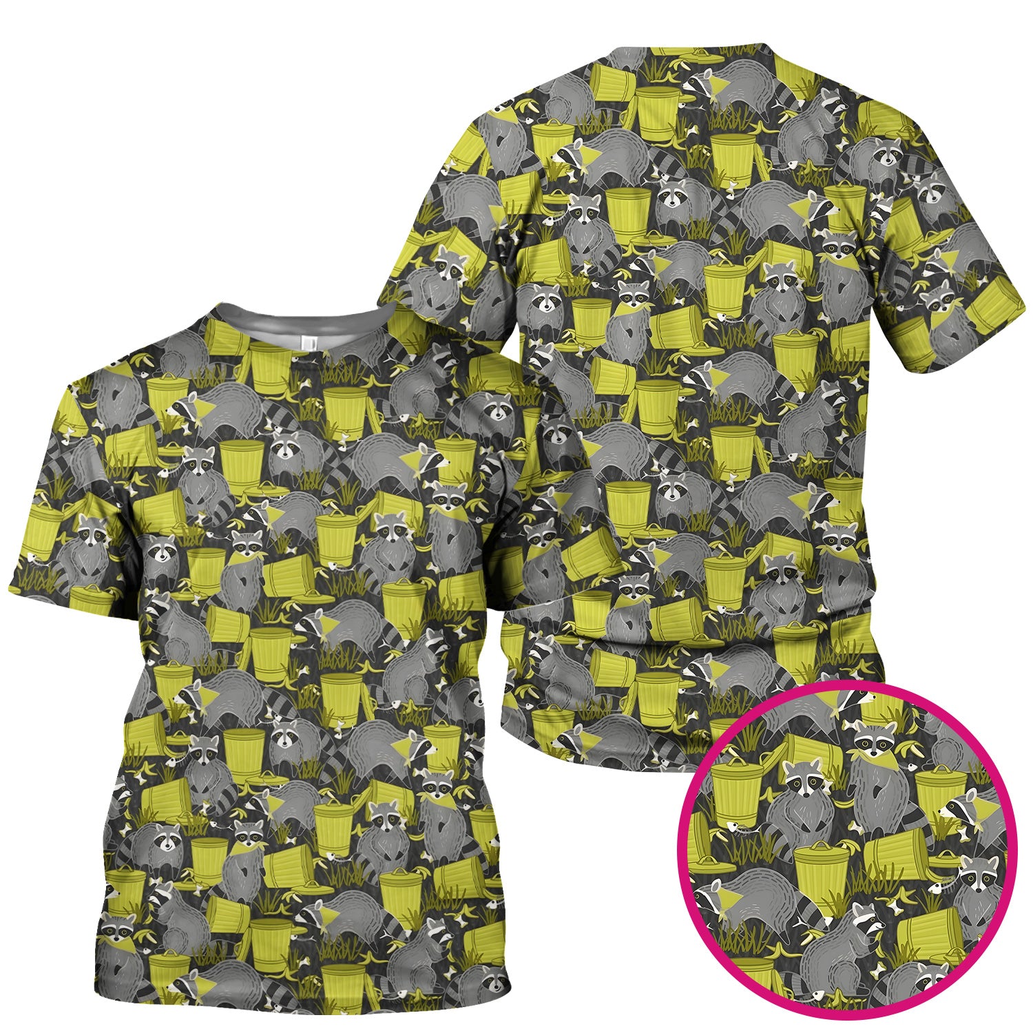 Cute Raccoon Trash Panda Pattern Scrub Top, Comfortable Scrubs for Nurses