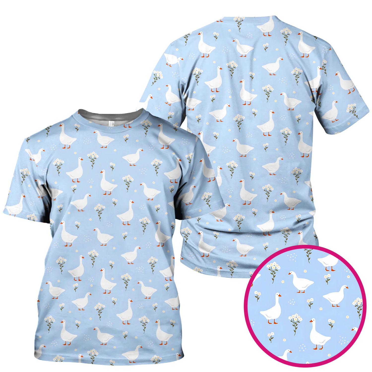 Blue Goose Floral Pattern Scrub Top, Comfortable Scrubs for Nurses