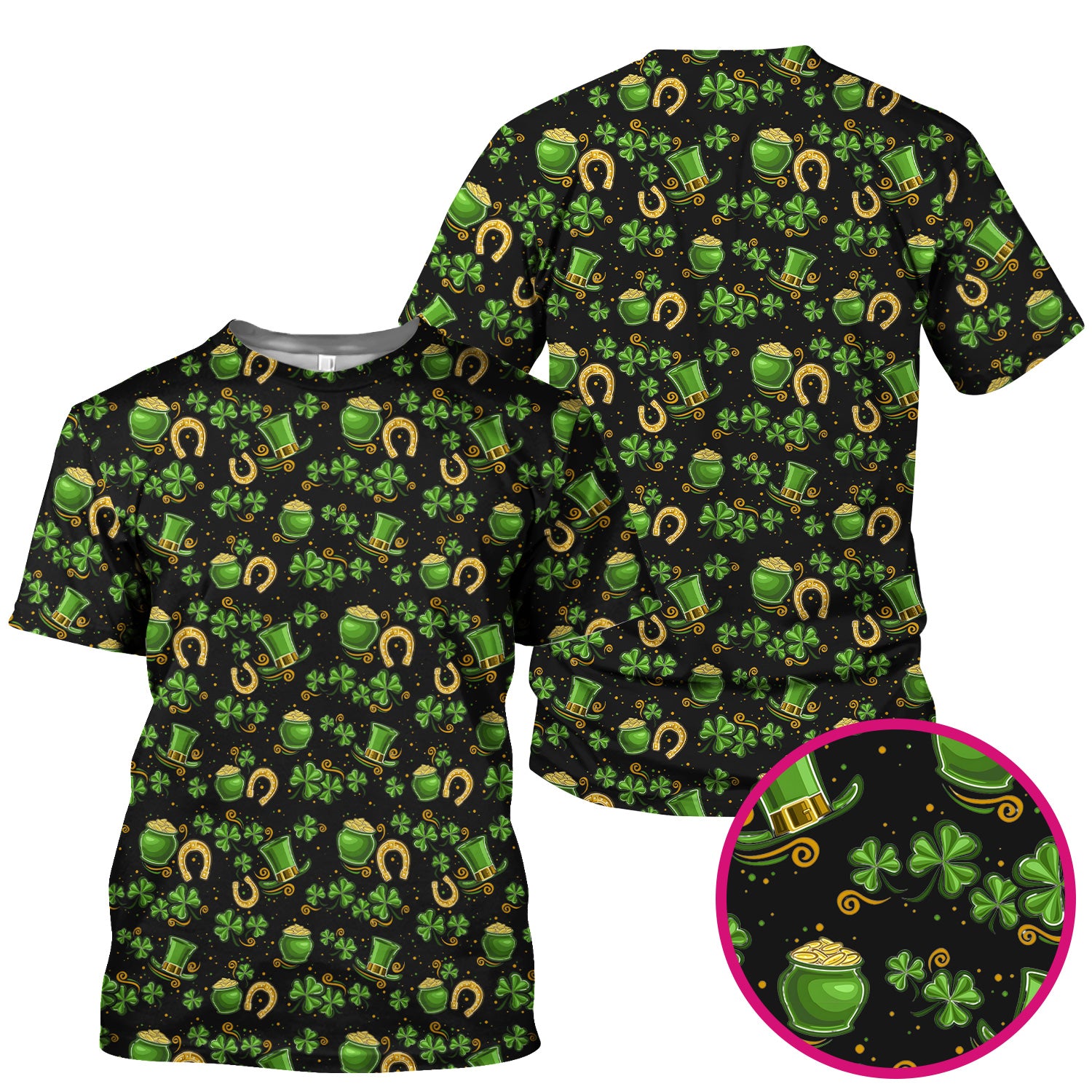 St. Patrick Shamrock Pattern Scrub Top, Comfortable Scrubs for Nurses