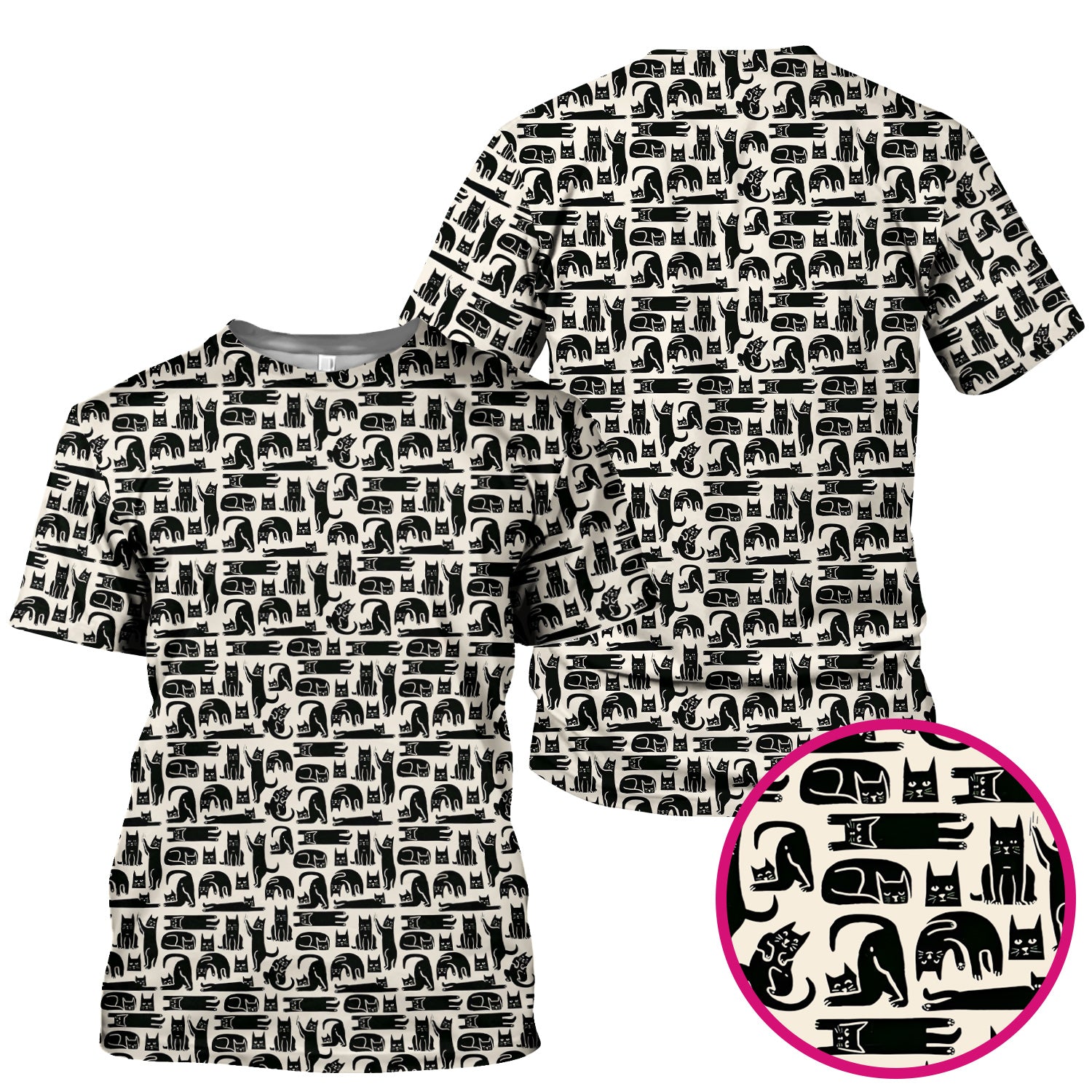 Cute Funny Cat Poses Print Scrub Top, Comfortable Scrubs for Nurses