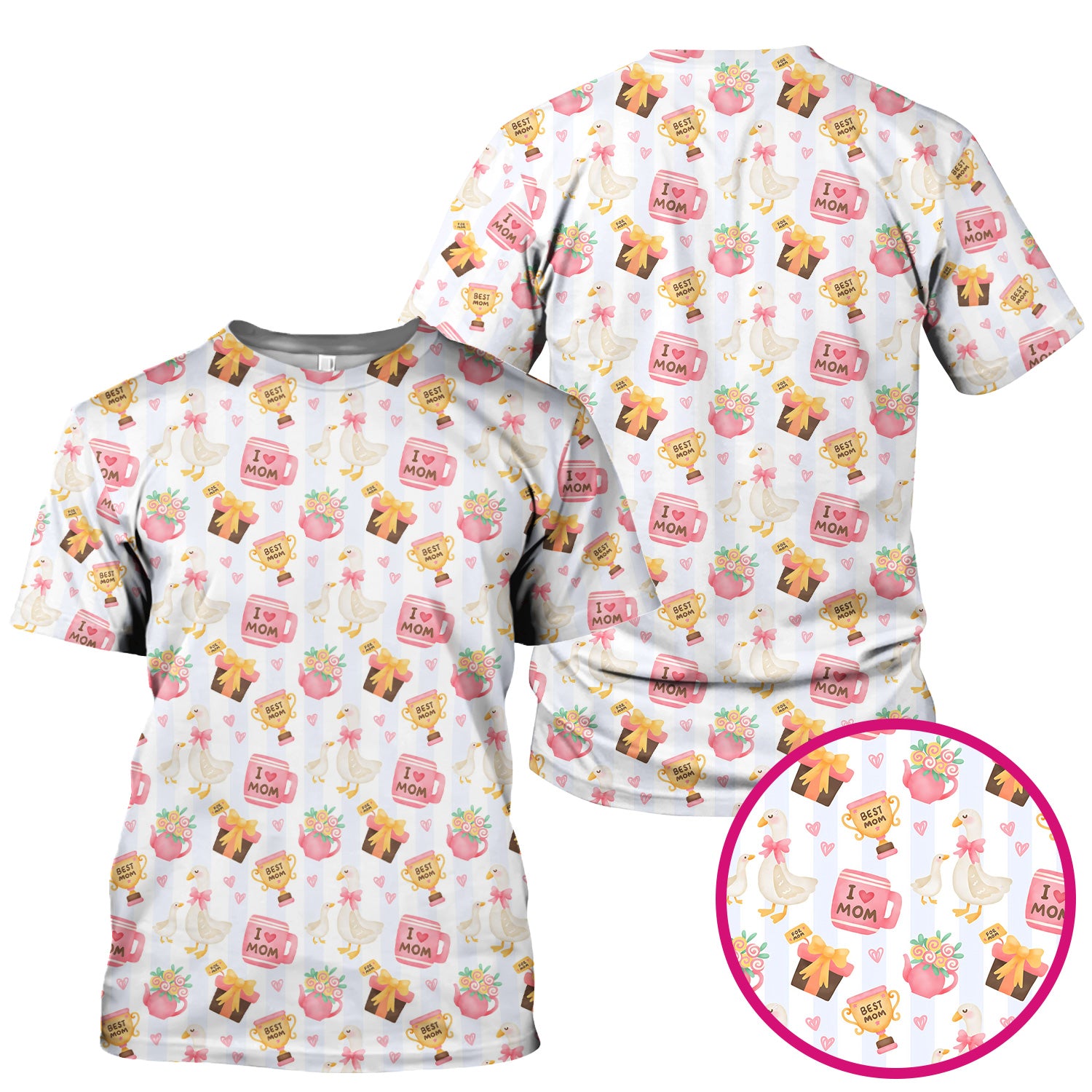 Sweet Nurse Mom Goose Gift Trophy Pattern Scrub Top, Comfortable Scrubs for Nurses