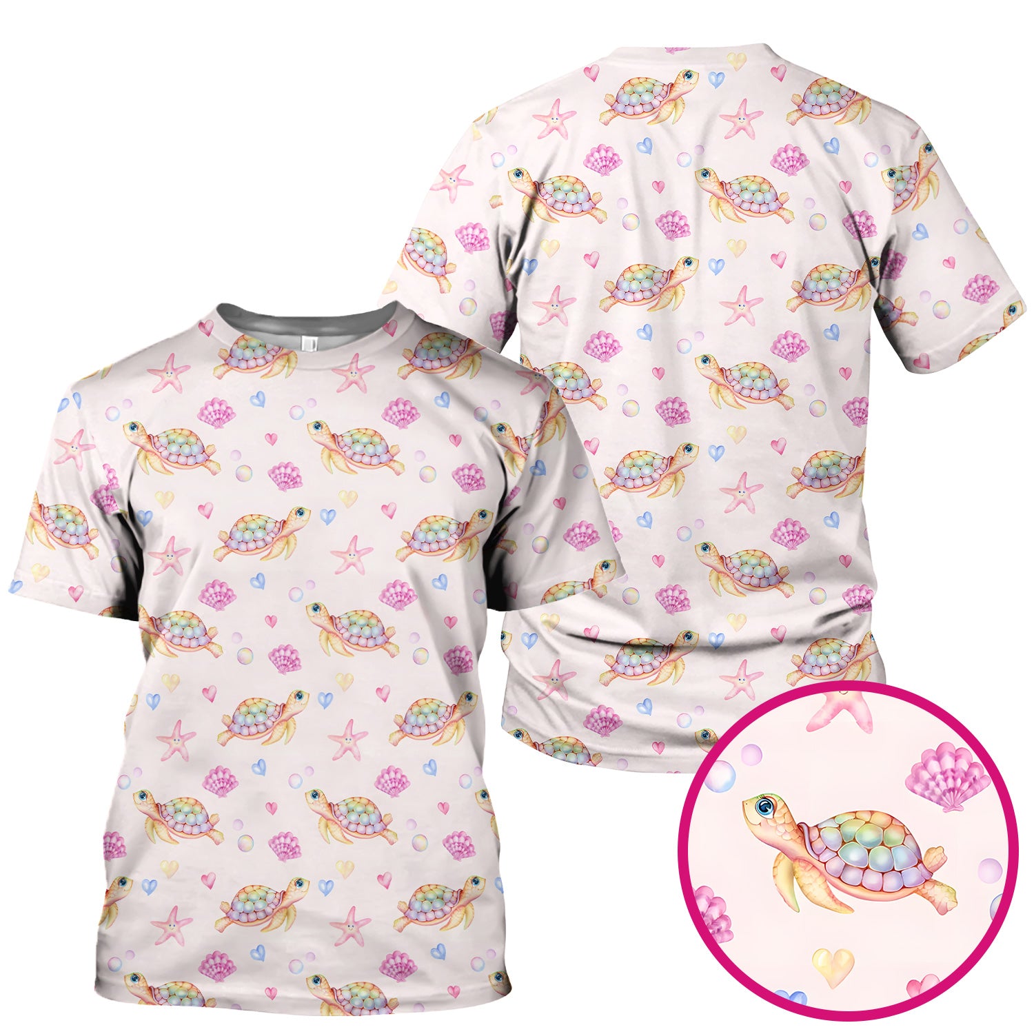 Sea Turtle Ocean Print Scrub Top, Comfortable Scrubs for Nurses