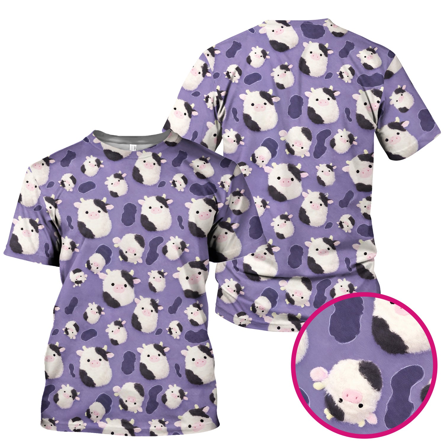 Cute Cartoon Pig Pattern Scrubs Top, Comfortable Scrubs for Nurses