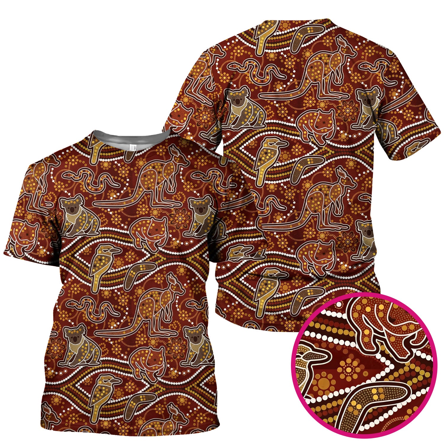 Australian Kangaroo Koala Aboriginal Art Pattern Scrubs Top, Comfortable Scrubs for Nurses