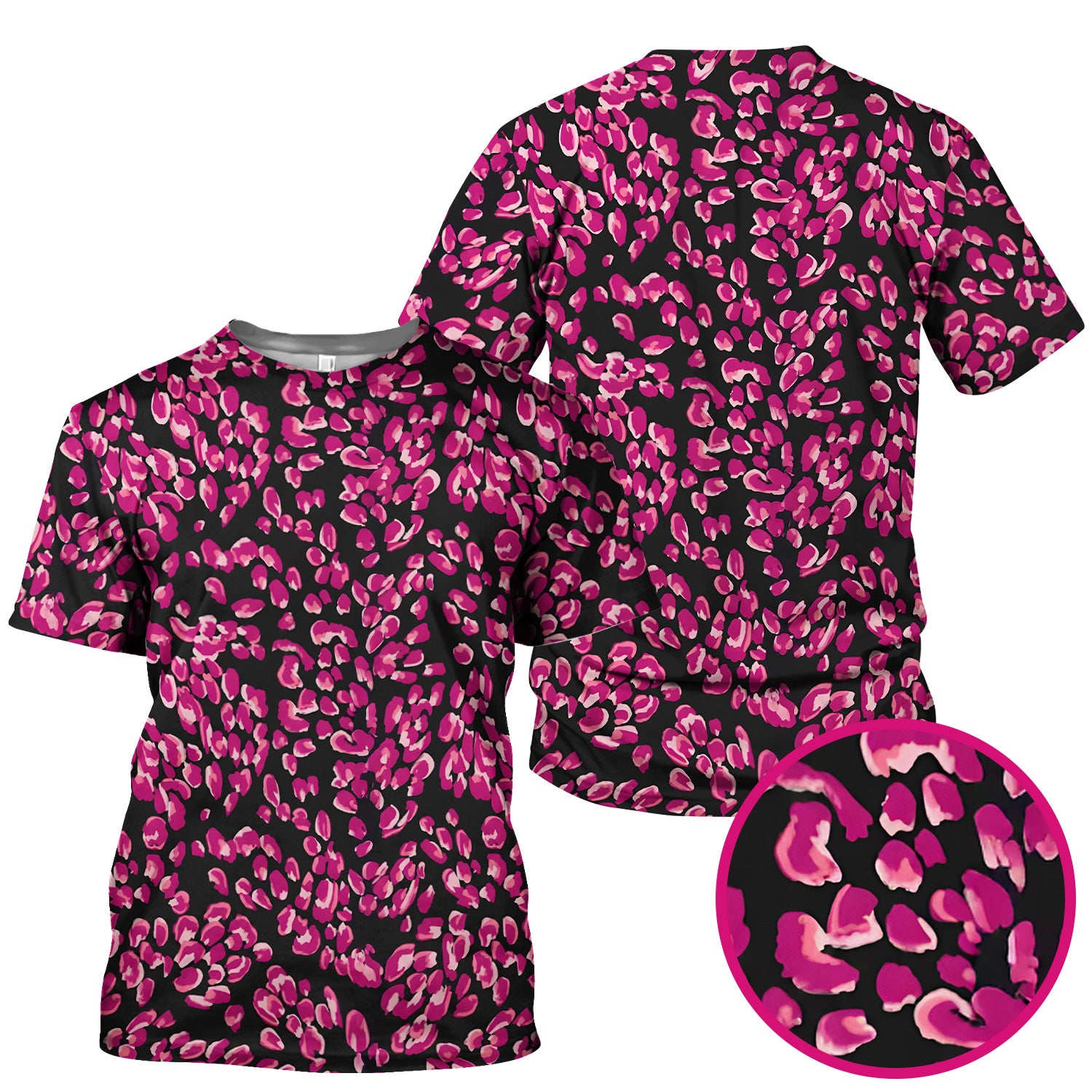 Falling Pink Rose Petals All Over Print Scrub Top, Comfortable Scrubs for Nurses