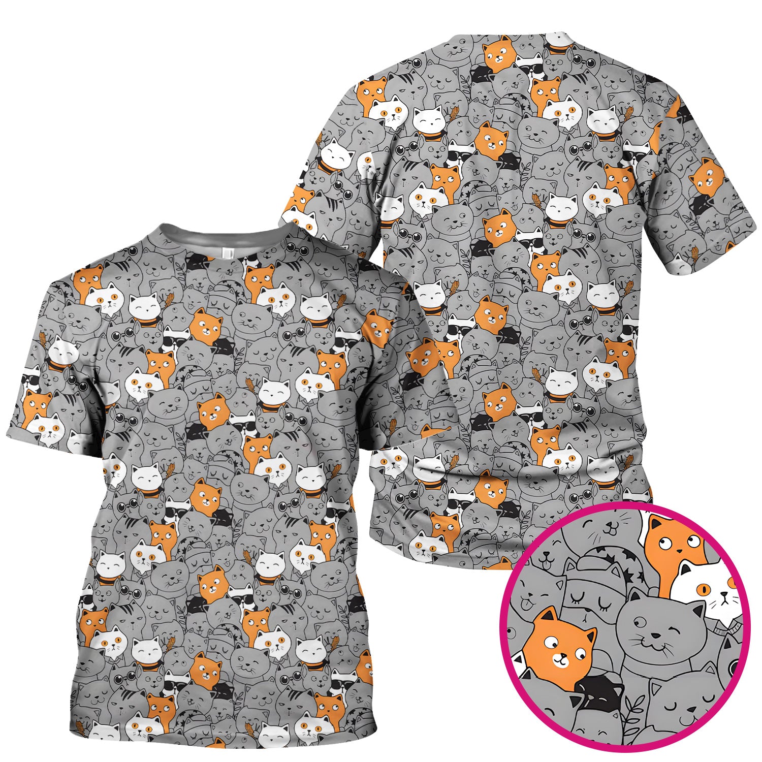 Funny Cats Cute Expressions Pattern Scrubs Top, Comfortable Scrubs for Nurses