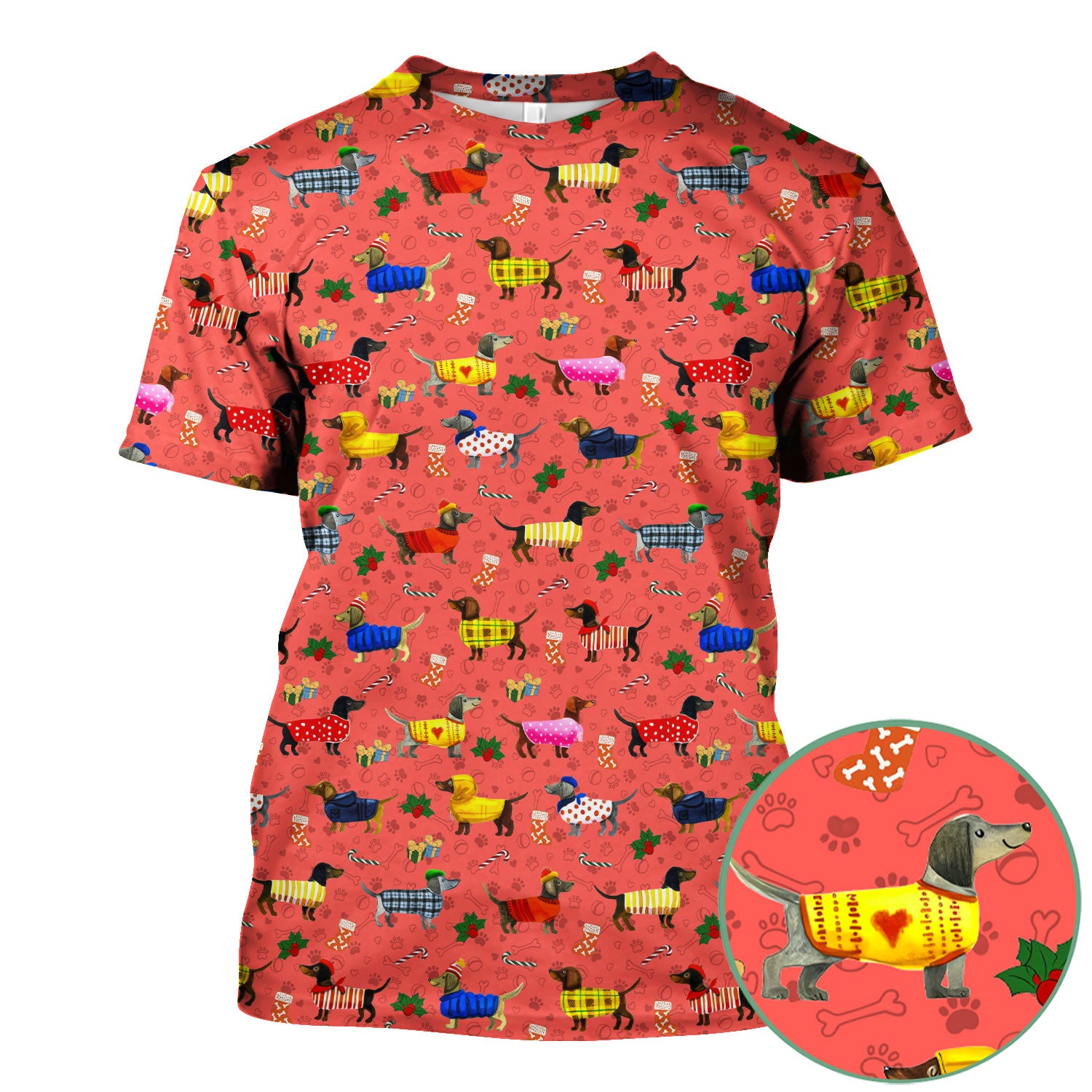 Dachshund Women Scrub Top - Funny Wiener Dog Paw Prints Nurse Uniform - Pet Lover Shirt for Nurses Doctors - Christmas Gift for Her