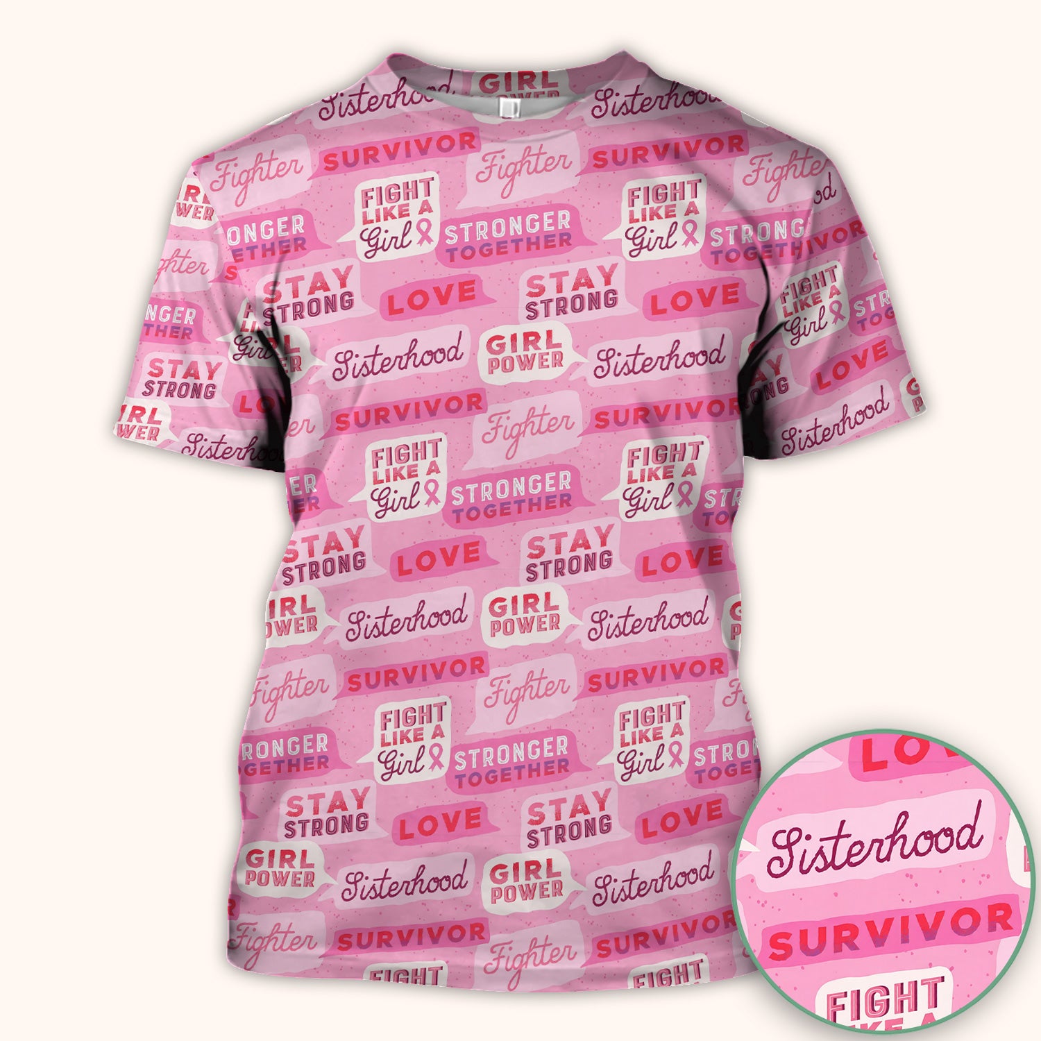 Pink Ribbon Quotes Scrub Top, Comfortable Scrubs for Nurses
