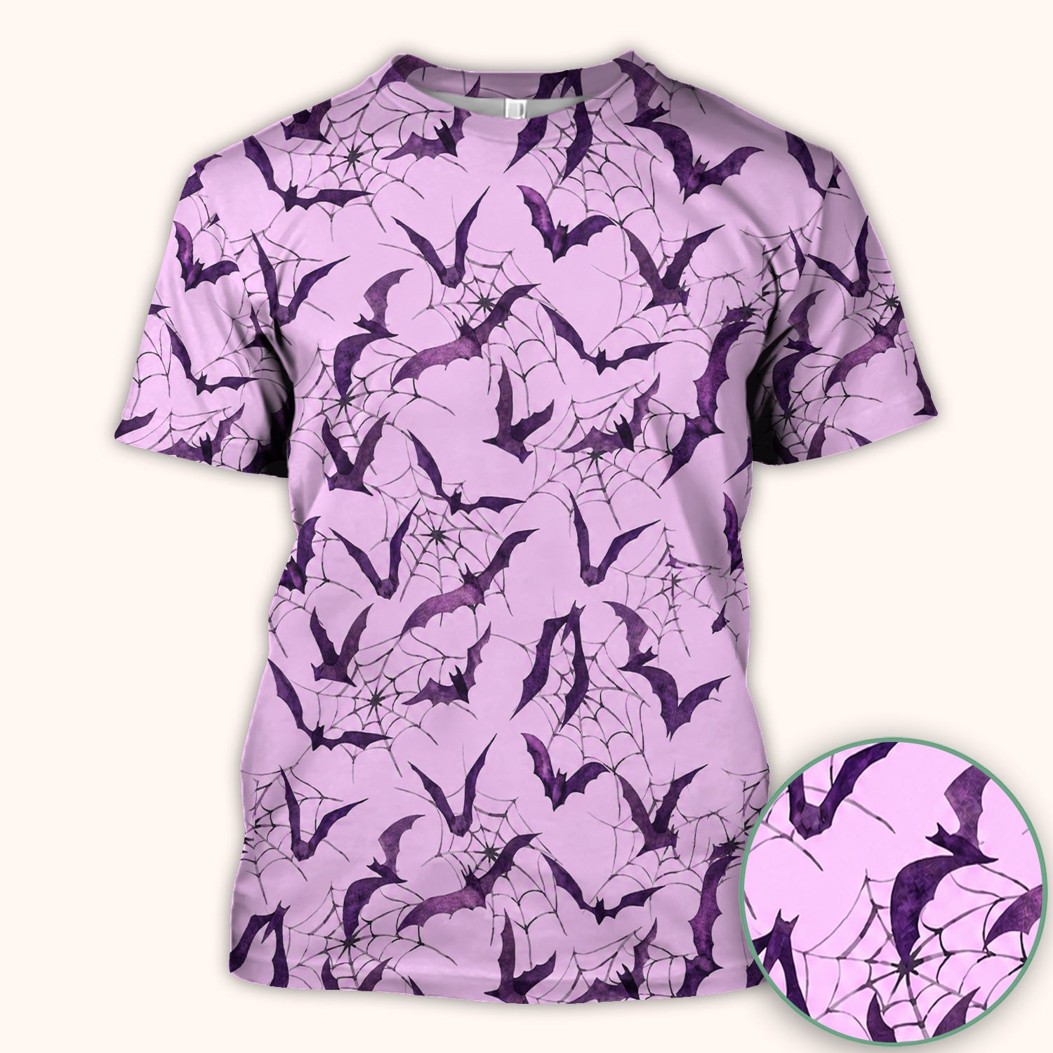 Halloween Bat with Spider Web Scrub Top, Comfortable Scrubs for Nurses