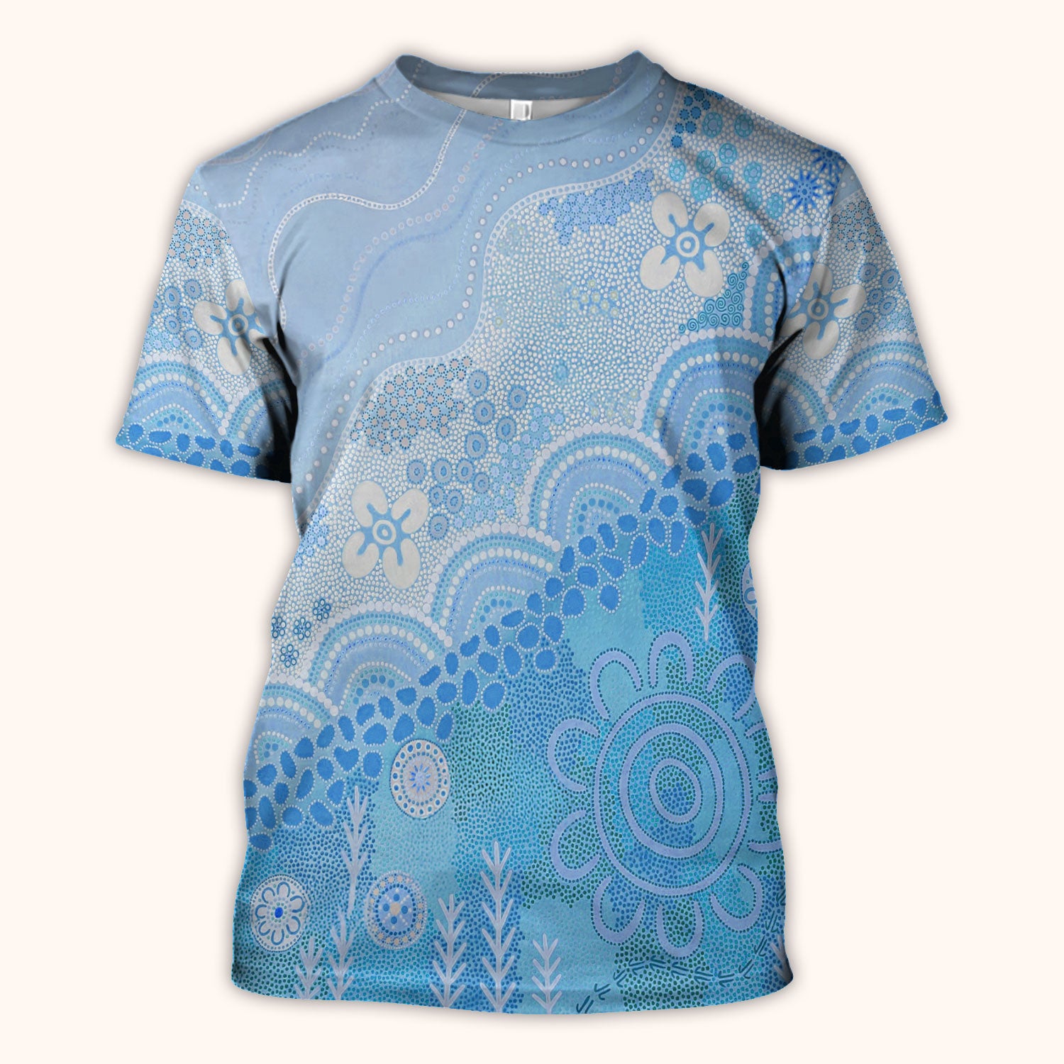 Floral Mandala Dot Pattern Medical Scrub Top, Comfortable Scrubs for Nurses