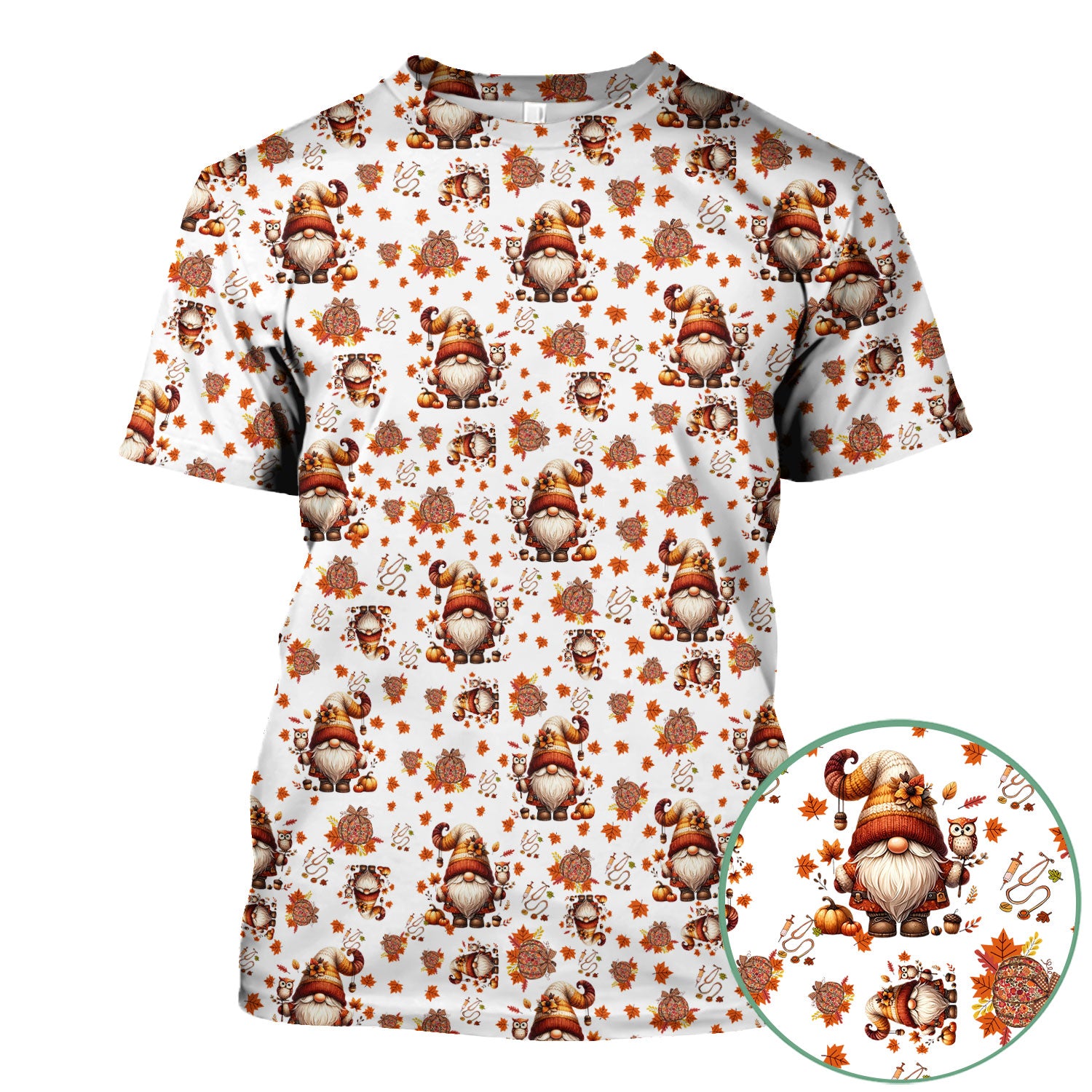 Autumn Leaves Pumpkin Scrubs for Women - Comfortable Scrubs for Nurses - Breathable Fabrics Nursing Uniform