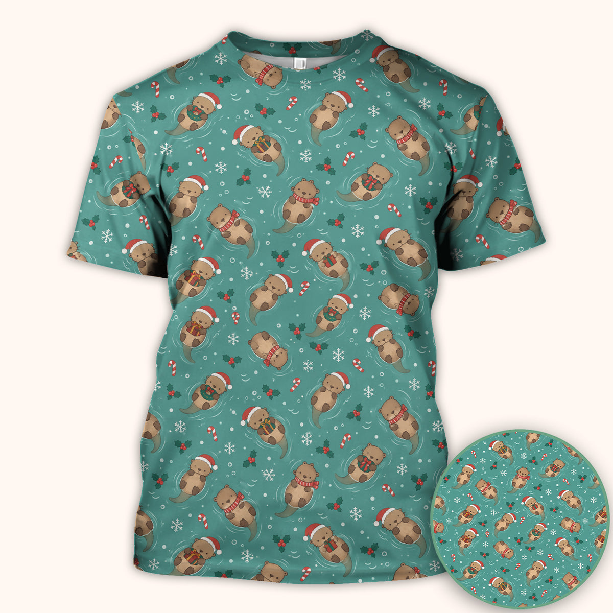 Christmas Sea Otters And Gifts Scrub Top, Comfortable Scrubs for Nurses