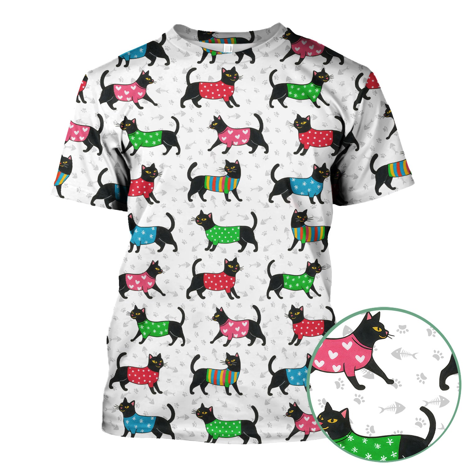 Cute Cat Scrub Top - Black Kitty Print Nurse Shirt - Fun Animal Medical Scrubs Gift for Women CNA RN Doctor