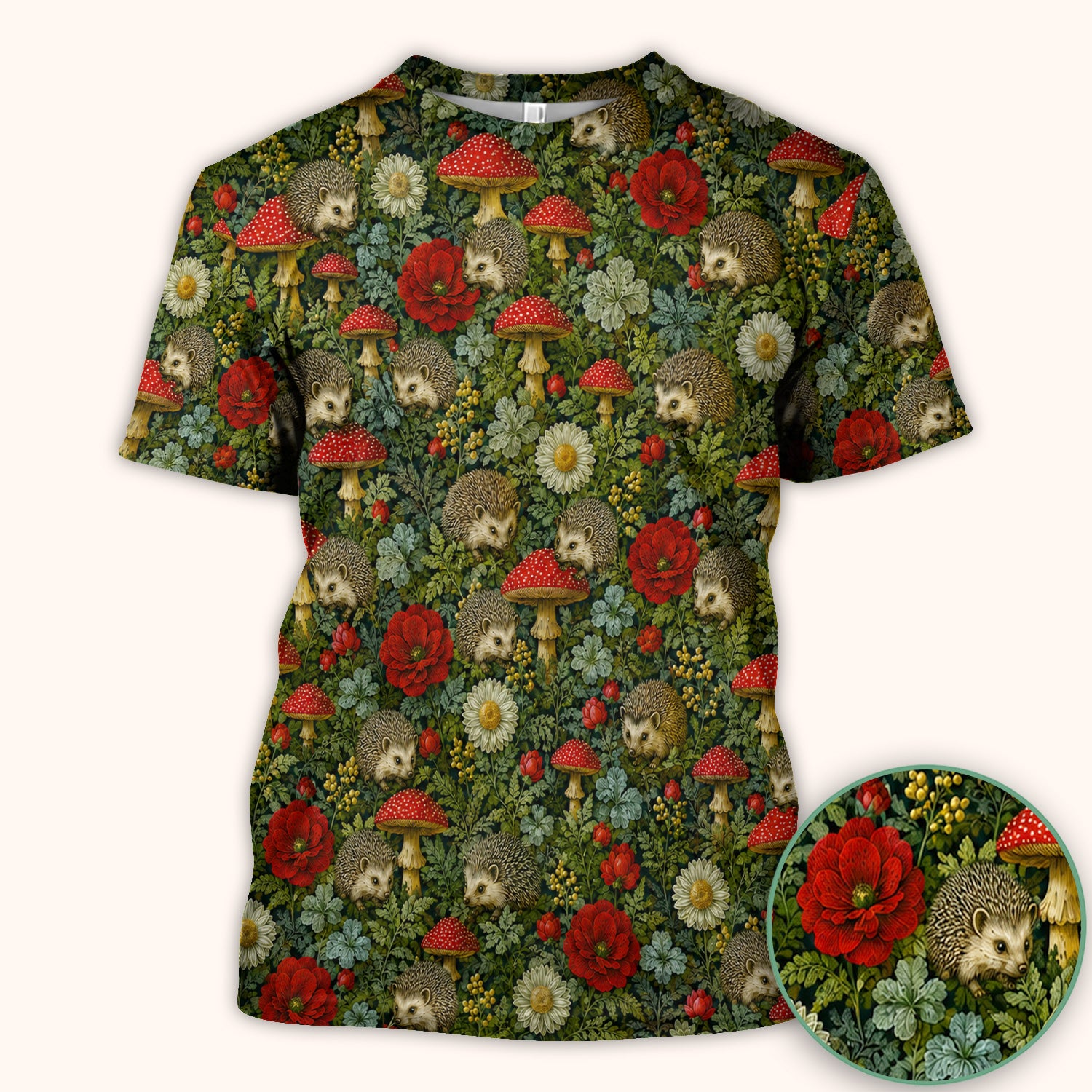 Enchanted Woodland Hedgehog Nurse for Pediatric Nurses, RN, CNA, Garden Medical Scrub Top, Comfortable Scrubs for Nurses