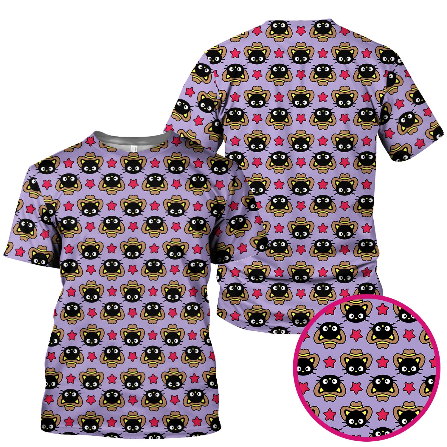 Cute Cartoon Cowboy Cat PatternScrub Top, Comfortable Scrubs for Nurses