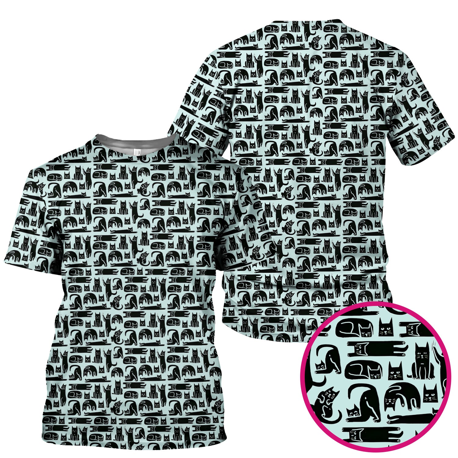 Cute Funny Cat Poses Print Scrub Top, Comfortable Scrubs for Nurses