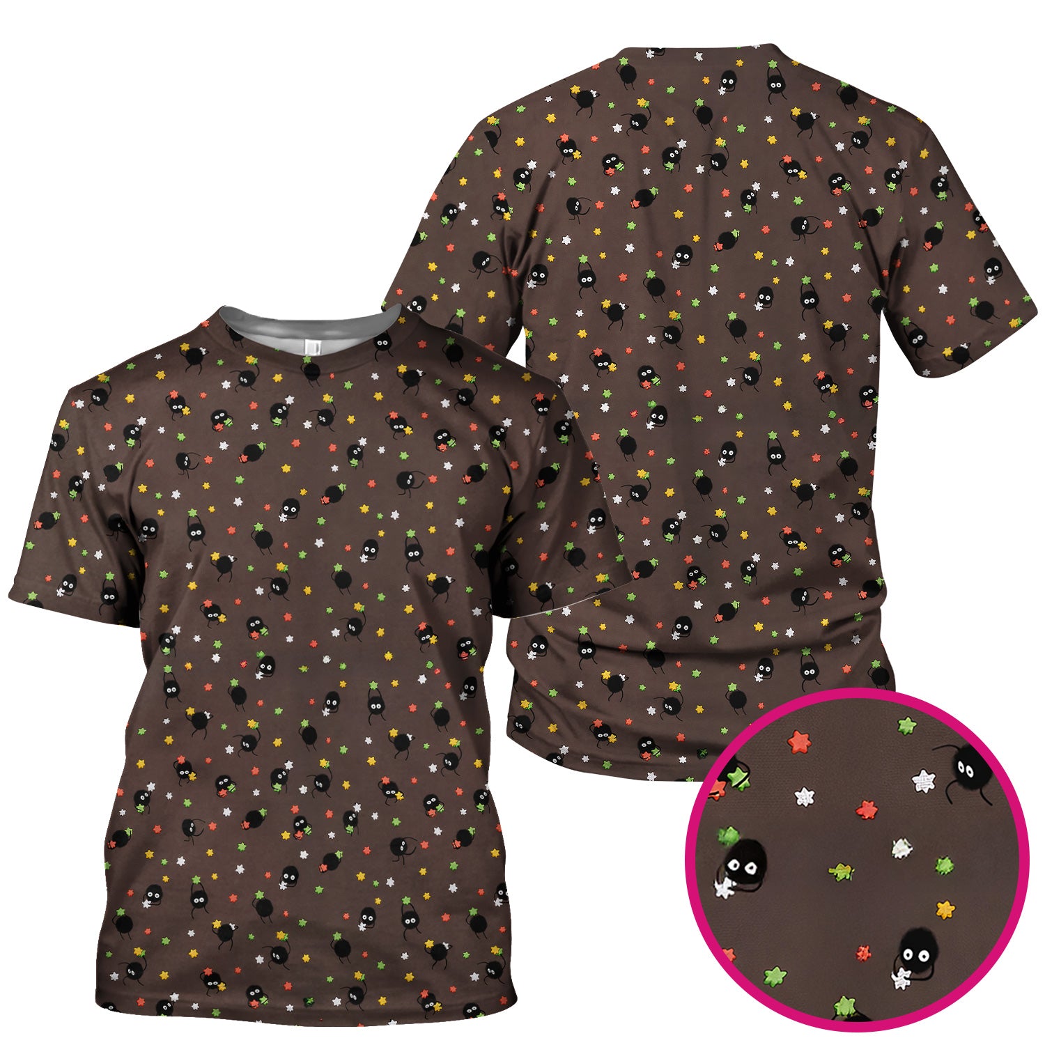 Funny Spider Pattern Pattern Pattern Scrub Top, Cartoon Spider Pattern Nursing Uniform For Women