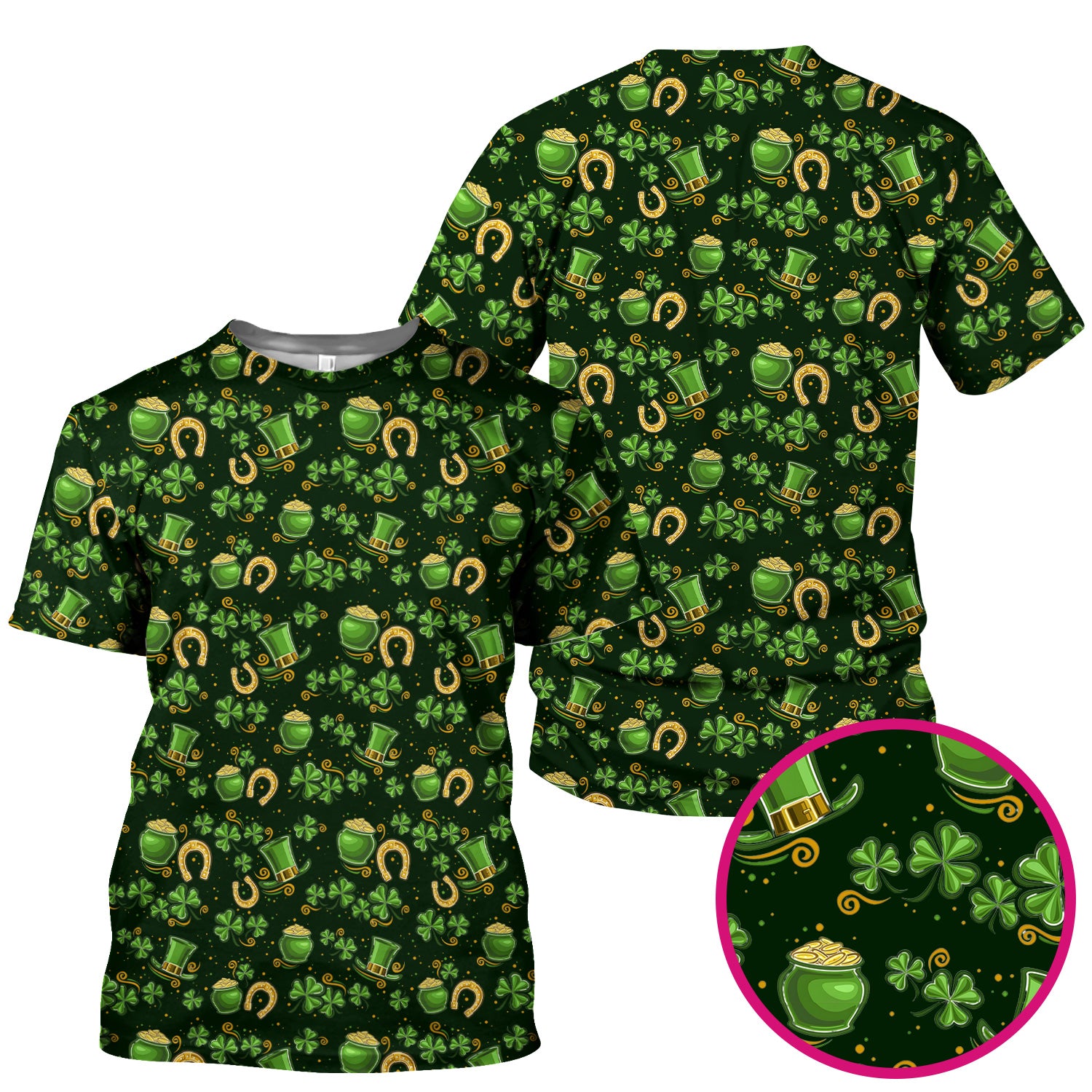 St. Patrick Shamrock Pattern Scrub Top, Comfortable Scrubs for Nurses