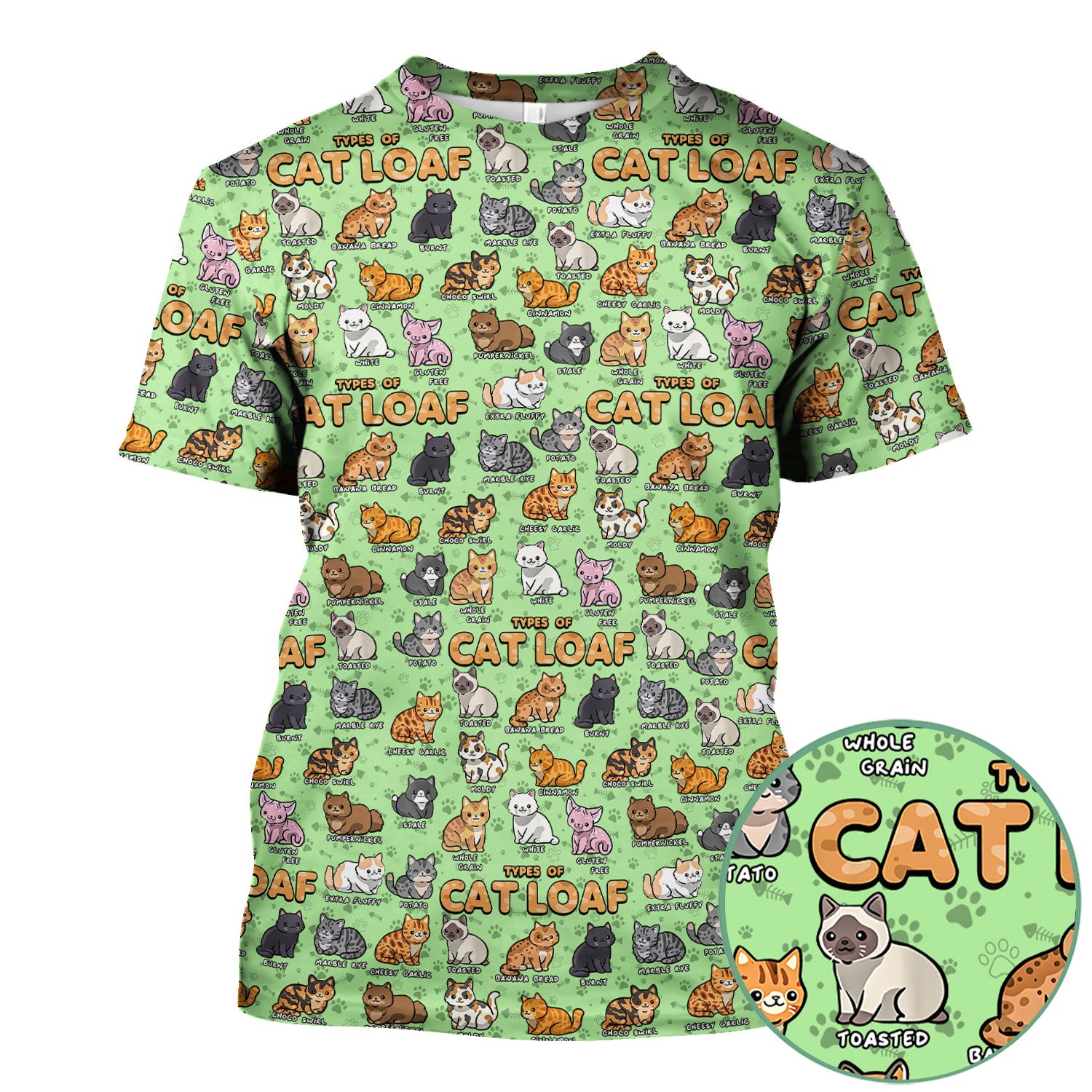 Funny Cat Loaf Nurse Scrub Top - Cute Cat Lover Medical Shirt for Women - Types of Cat Loaf RN LPN CNA Uniform Gift
