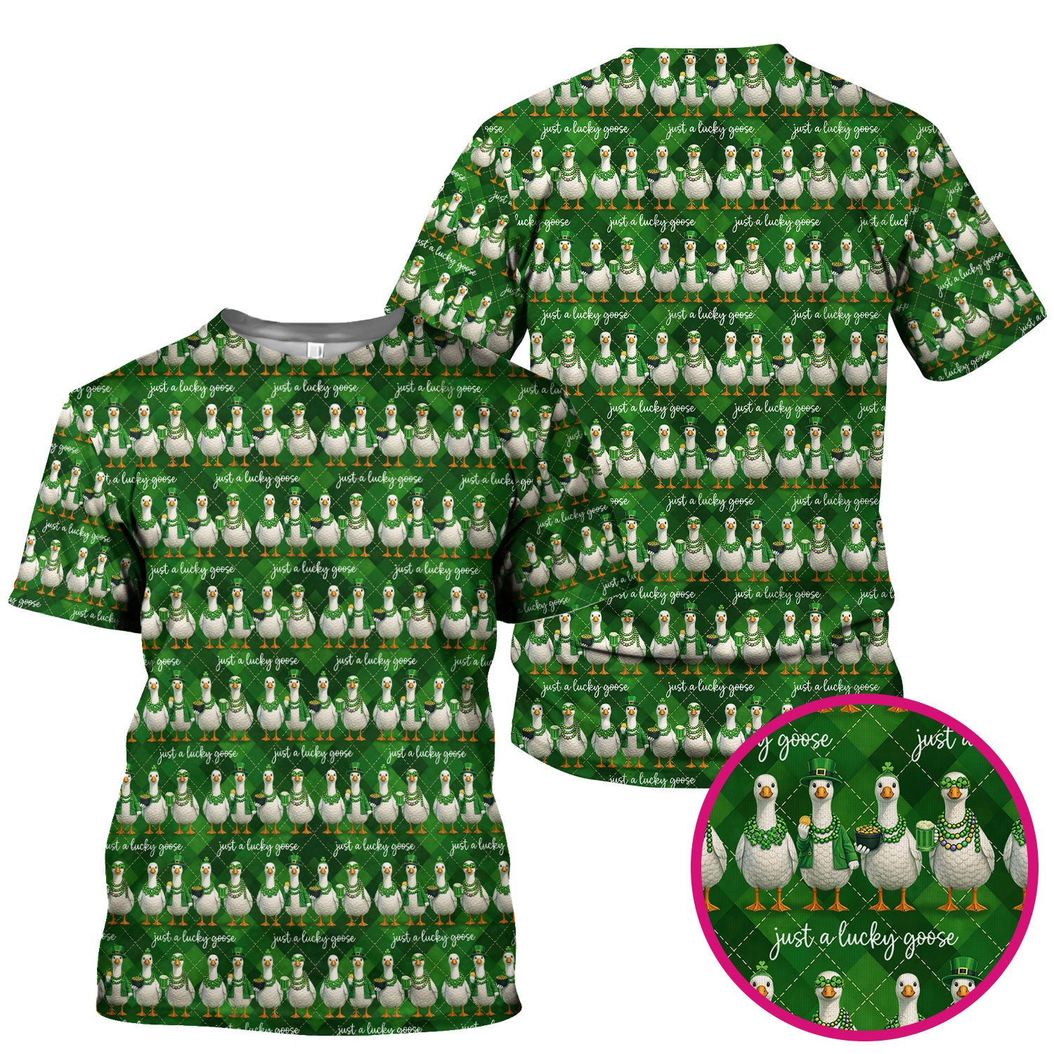 Lucky Goose St Patrick Green Argyle Print Scrub, Comfortable Scrubs for Nurses