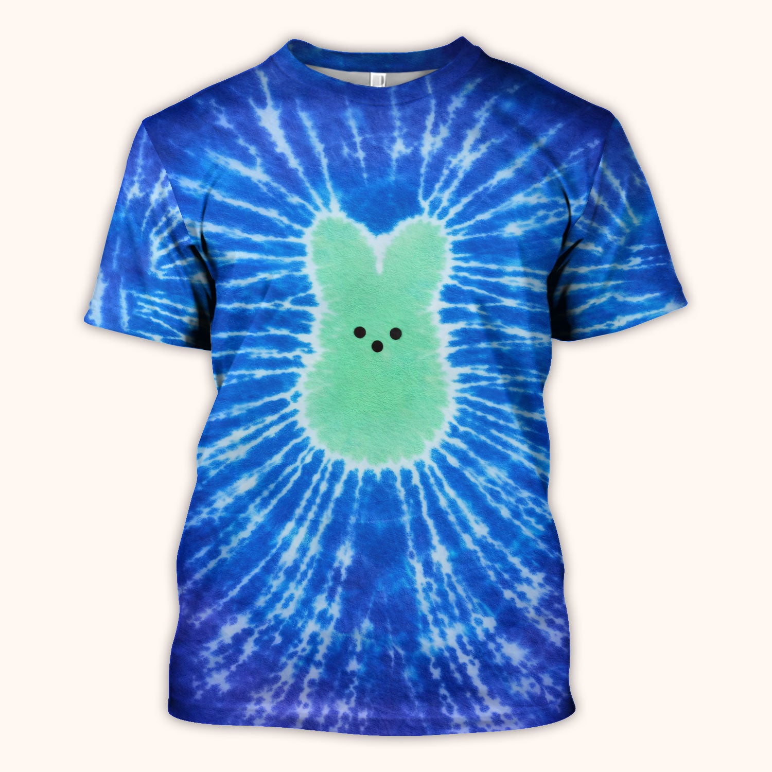 Easter Peep Tie Dye Scrub Top, Easter Bunny Nurse Shirt For Women, Breathable Fabrics Nursing Uniform