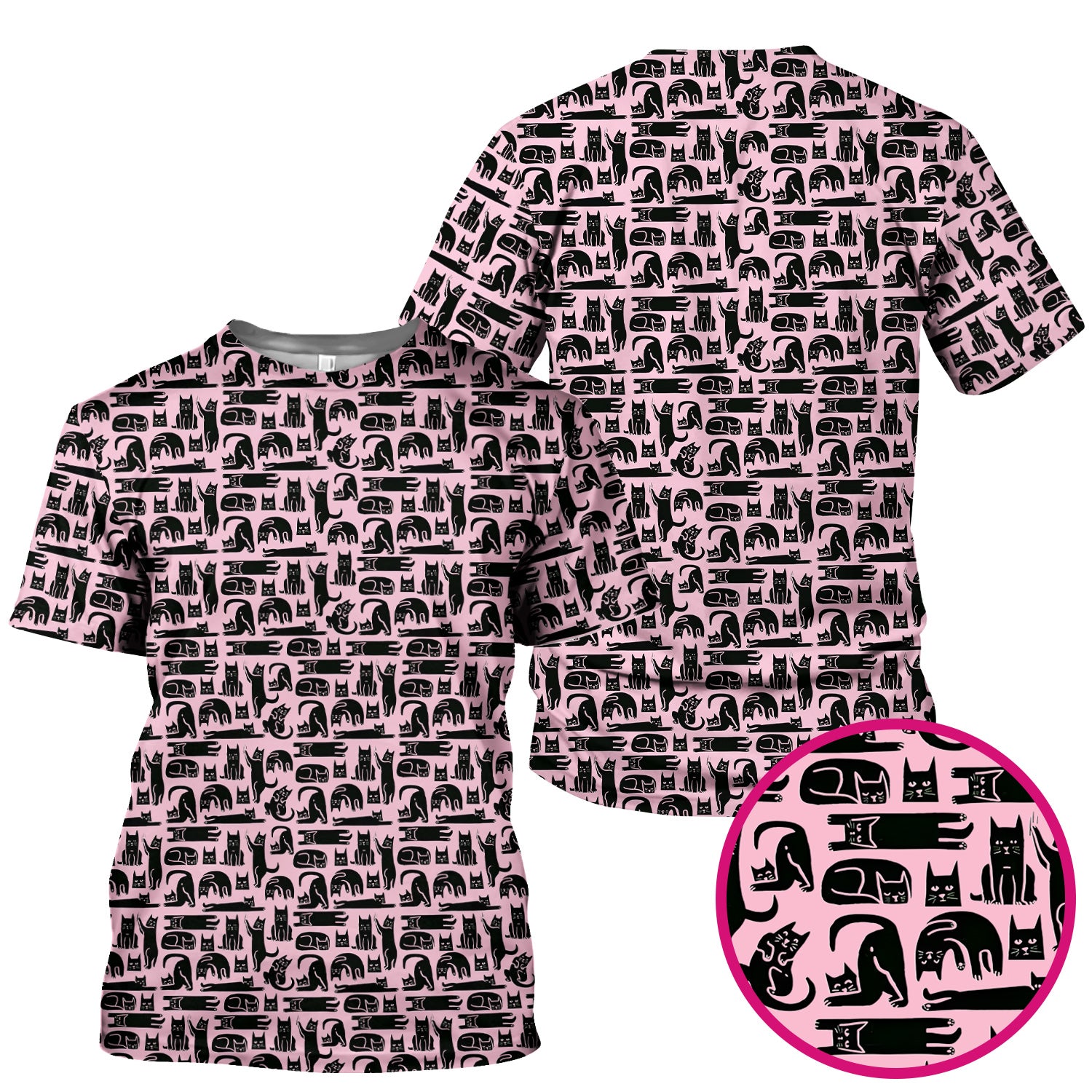 Cute Funny Cat Poses Print Scrub Top, Comfortable Scrubs for Nurses