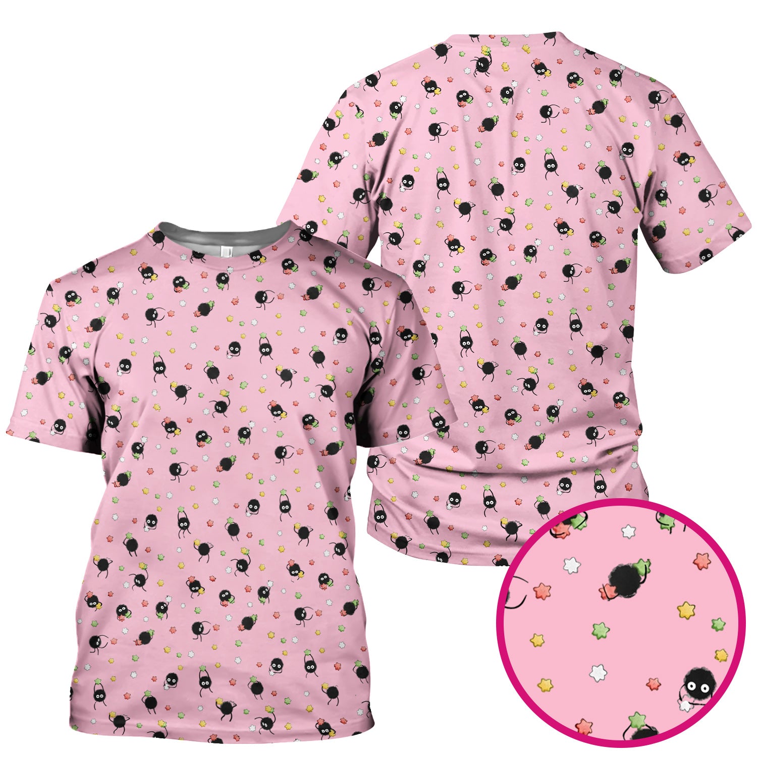 Funny Spider Pattern Pattern Pattern Scrub Top, Cartoon Spider Pattern Nursing Uniform For Women