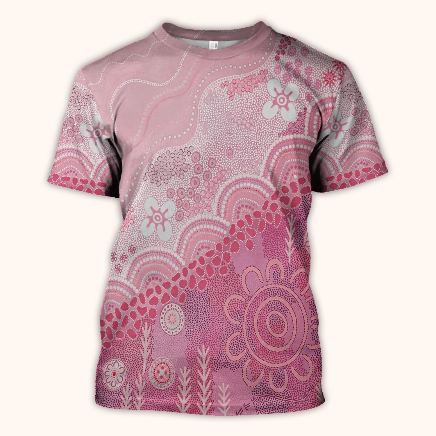 Floral Mandala Dot Pattern Medical Scrub Top, Comfortable Scrubs for Nurses