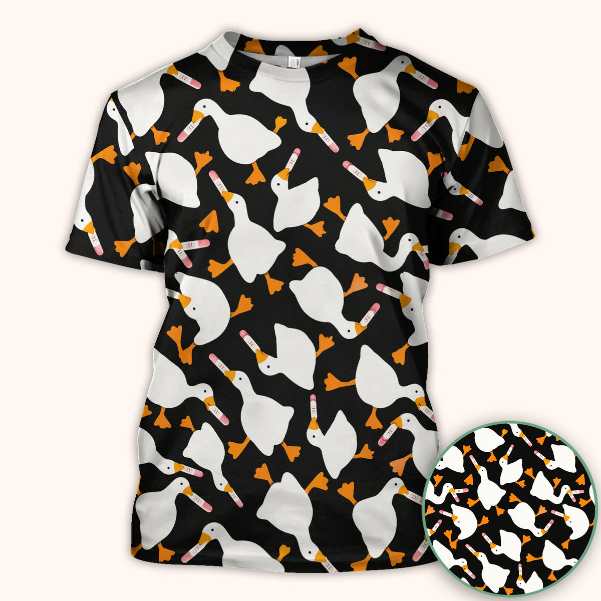 Funny Geese Holding Pregnancy Test Scrub Top, Comfortable Scrubs for Nurses