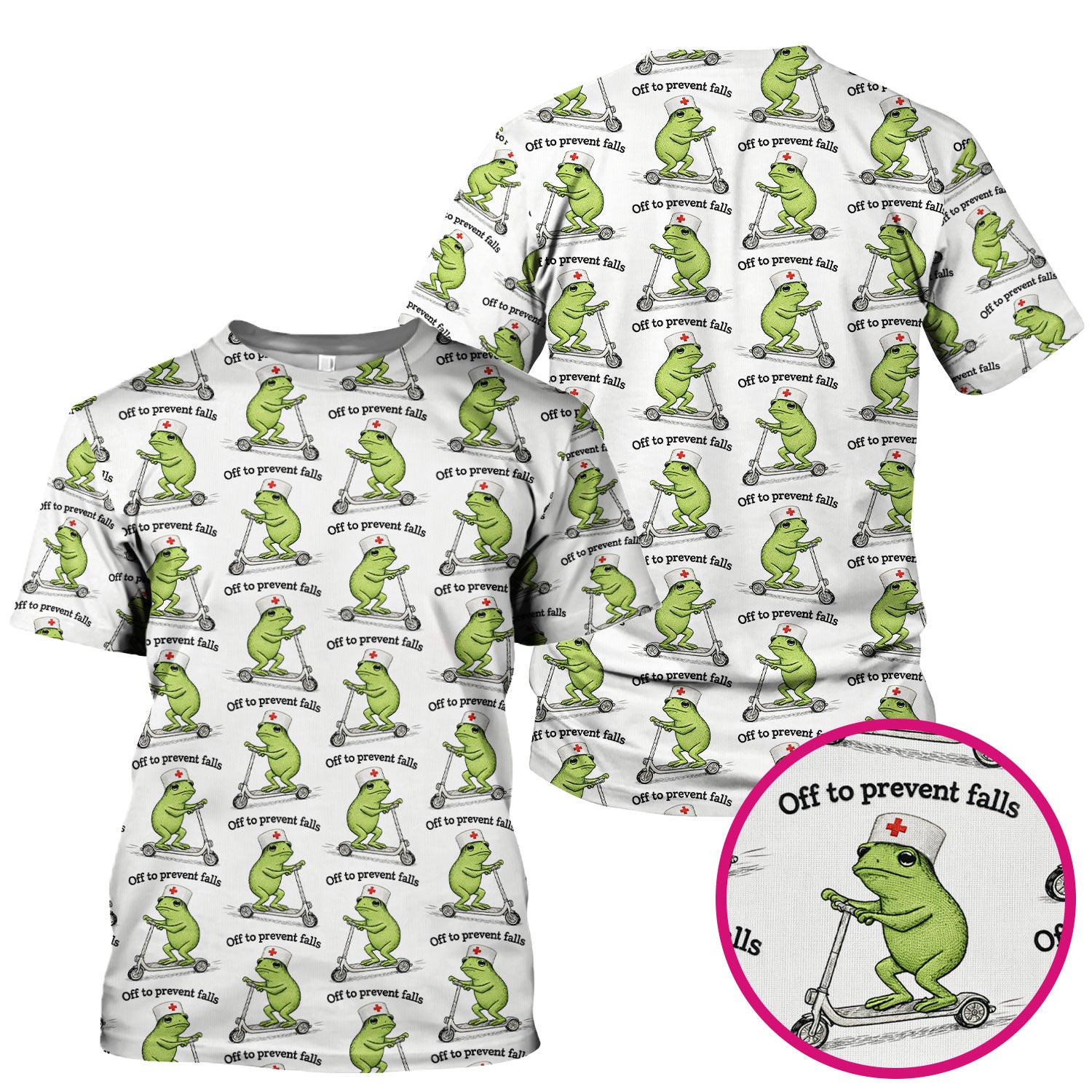 Funny Nurse Scrub Top, Off To Prevent Falls Nursing Shirt, Breathable Fabrics Nursing Uniform