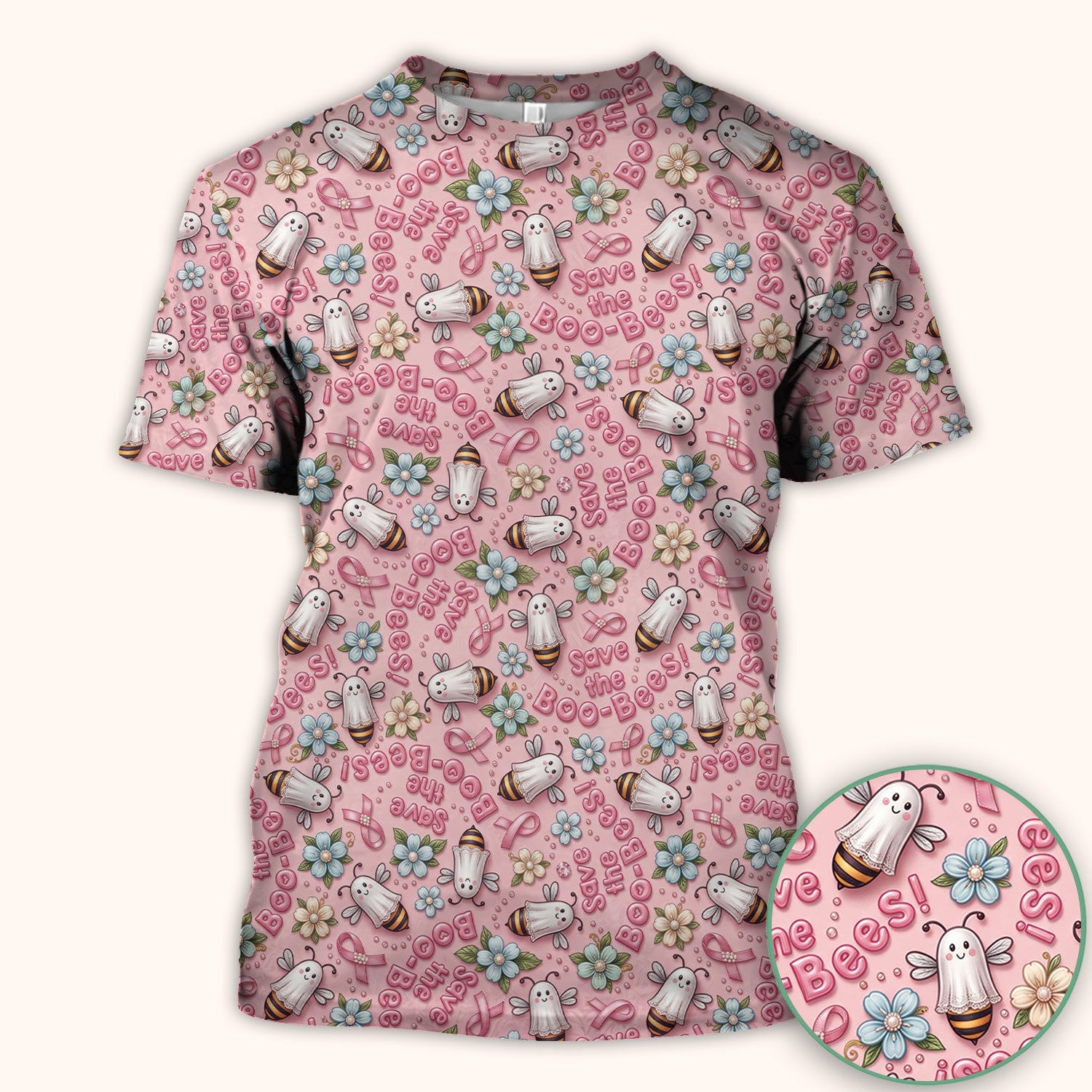 Save The Boo-Bees with Ribbon Scrub Top, Comfortable Scrubs for Nurses