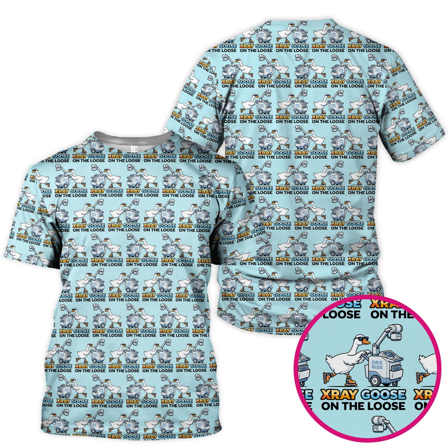 Funny Xray Goose On The Loose Pattern Scrub Top, Comfortable Scrubs for Nurses