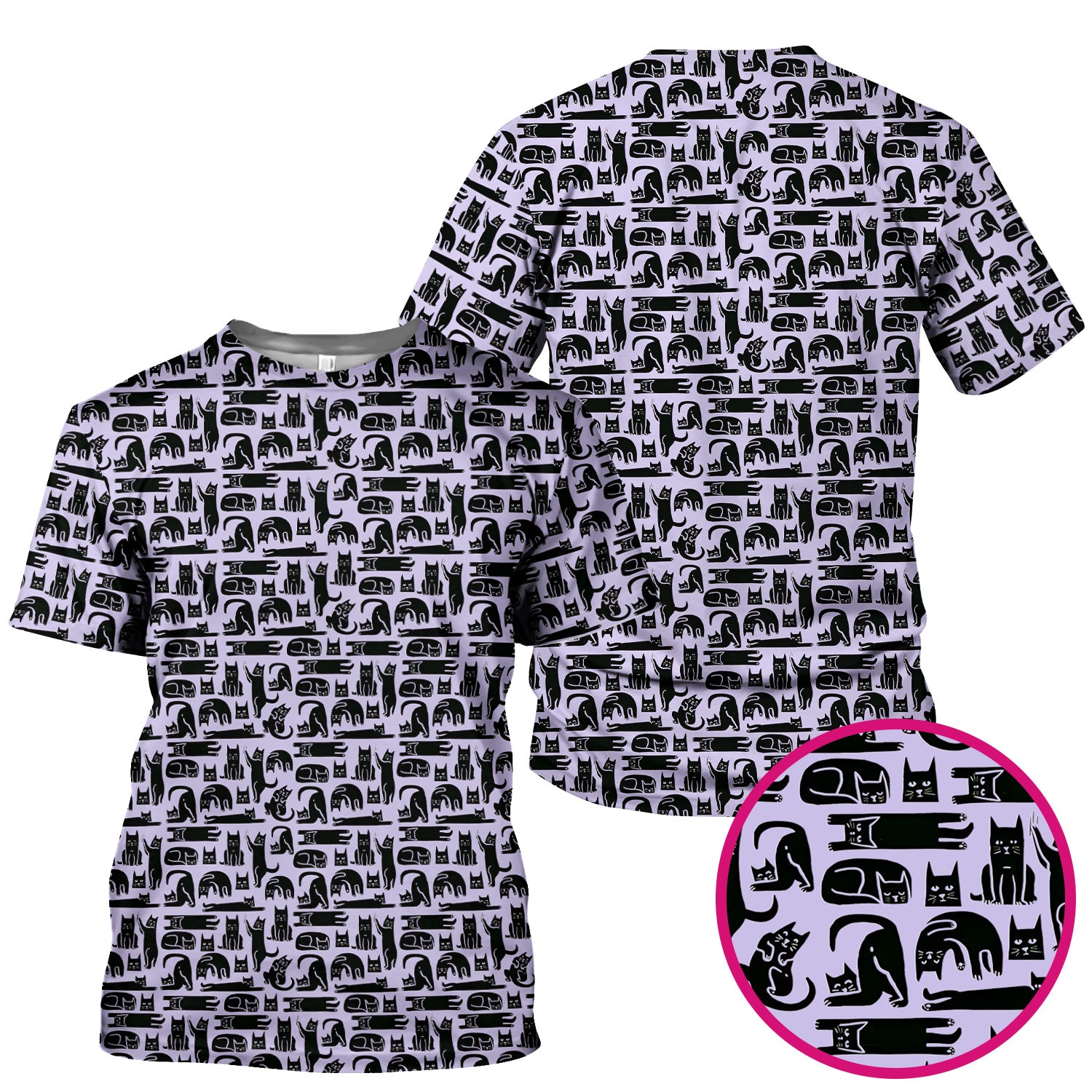 Cute Funny Cat Poses Print Scrub Top, Comfortable Scrubs for Nurses