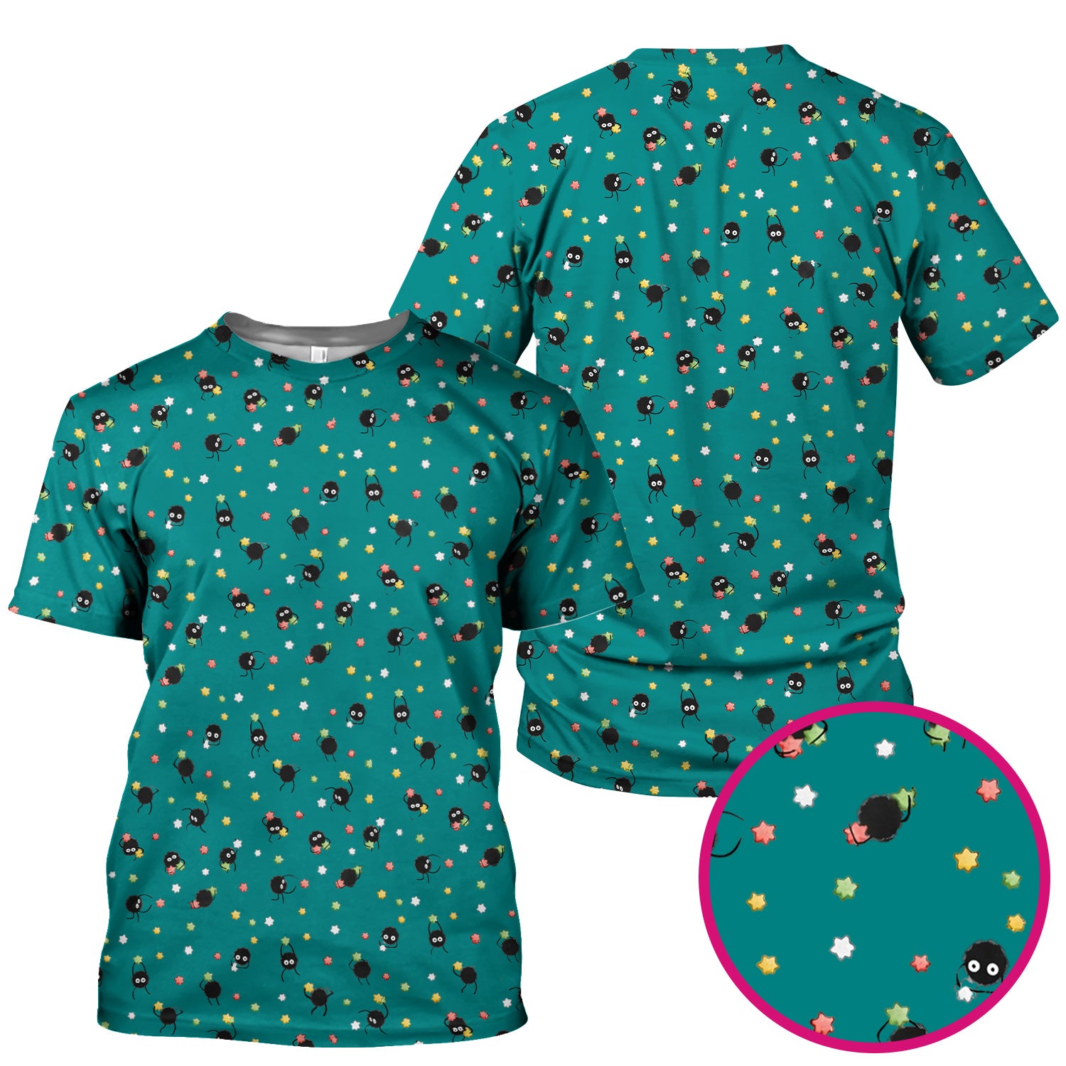Funny Spider Pattern Pattern Pattern Scrub Top, Cartoon Spider Pattern Nursing Uniform For Women