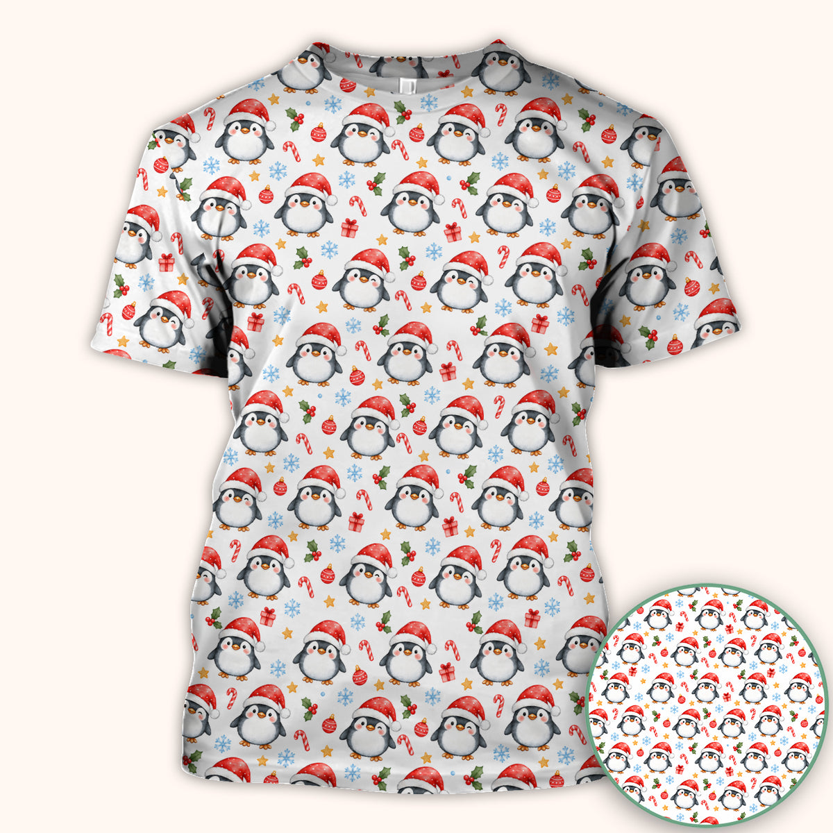 Christmas Penguins In Santa Hats Scrub Top, Comfortable Scrubs for Nurses