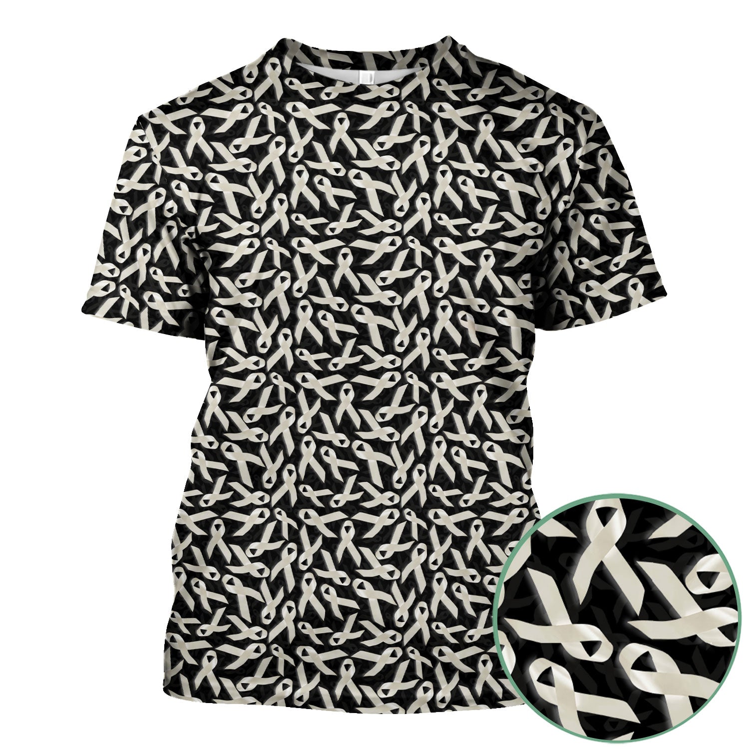 Cancer Awareness Scrub Top with White Ribbon - Lung Cancer Support Nurse Shirt - Inspirational Gift for Fighters Survivors & Families