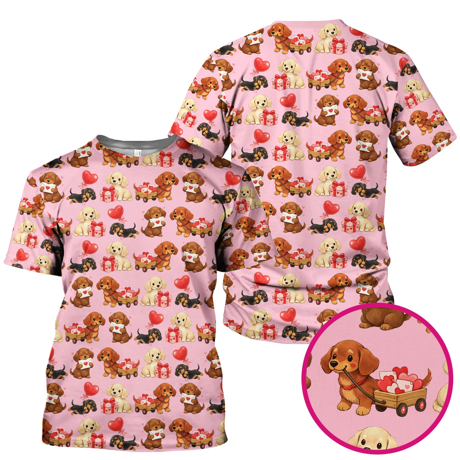 Cute Dachshund Nurse Scrub Top For Nurses, Wiener Dog Pattern Nurse Shirt, Breathable Fabrics Nursing Uniform