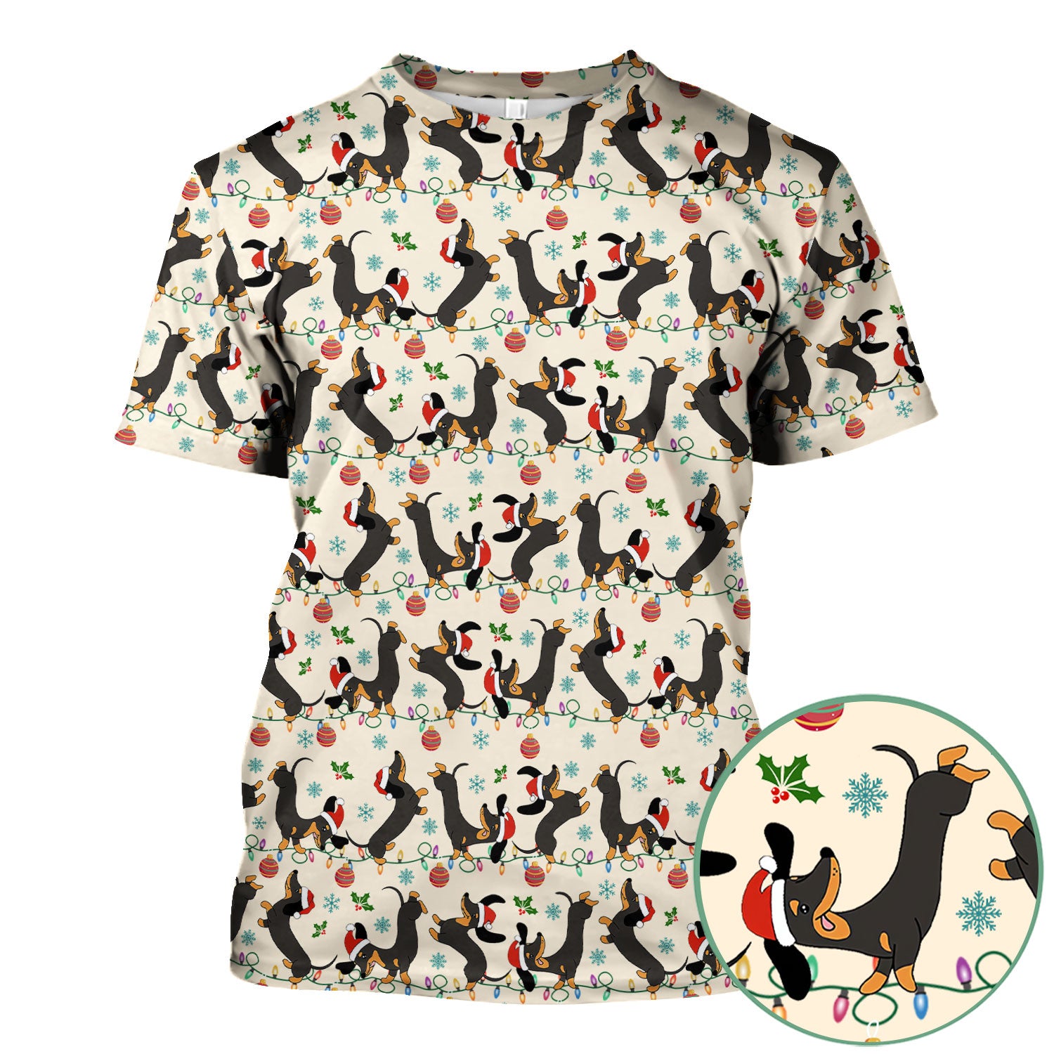 Christmas Dachshund Scrub Top - Cute Wiener Dog Holiday Nurse Shirt for Women - Festive Medical Uniform for RN CNA LPN