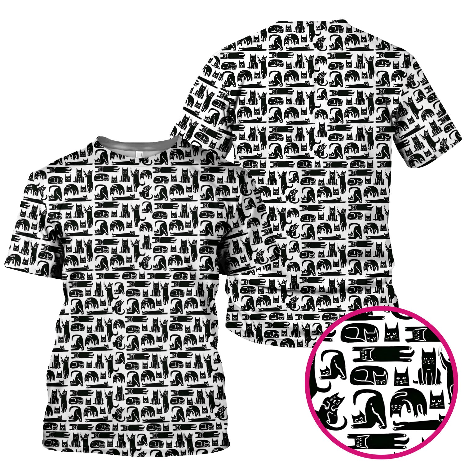 Cute Funny Cat Poses Print Scrub Top, Comfortable Scrubs for Nurses