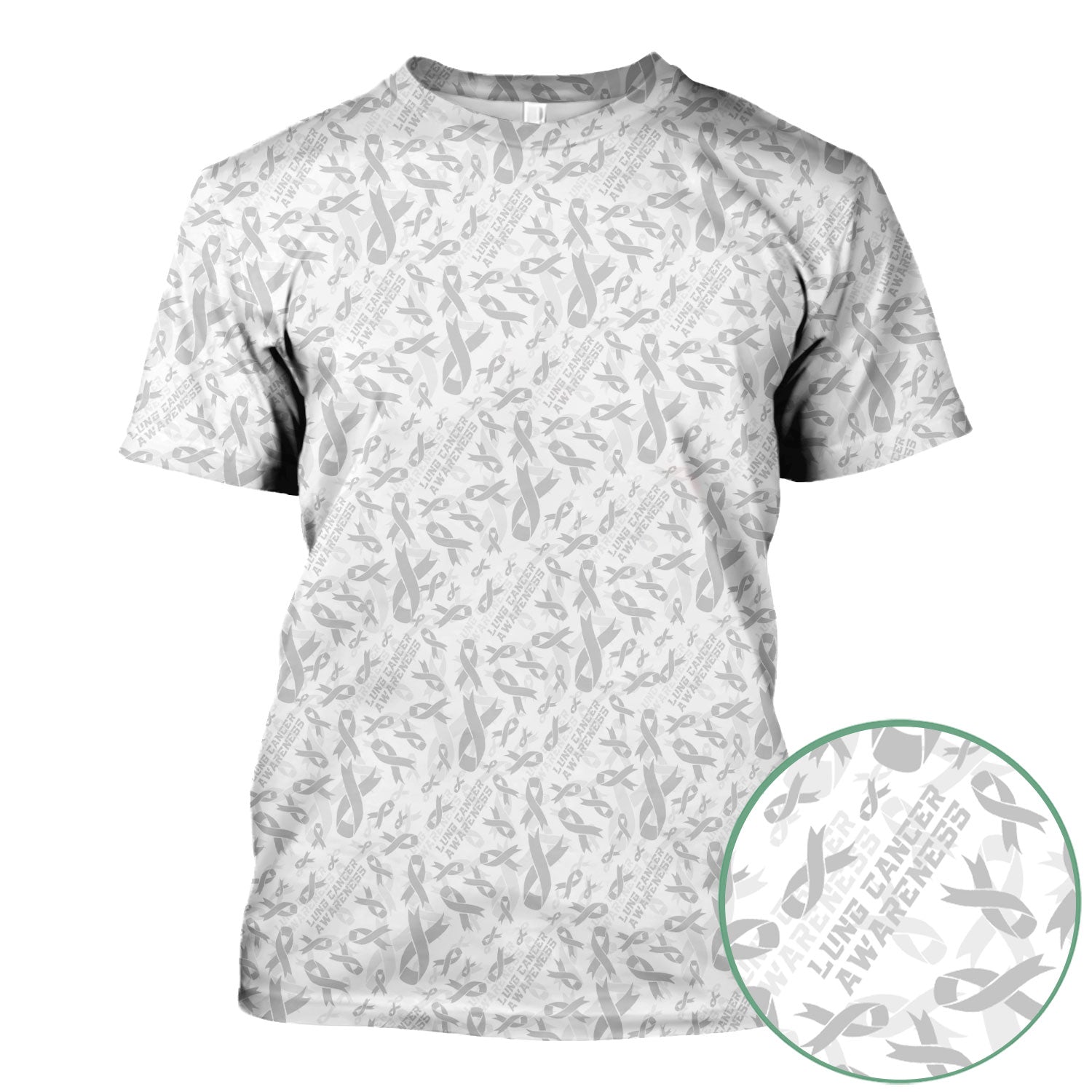Lung Cancer Awareness Scrub Top - White Ribbon Support Nurse Shirt - Inspirational Gift for Survivors Fighters Caregivers & Families