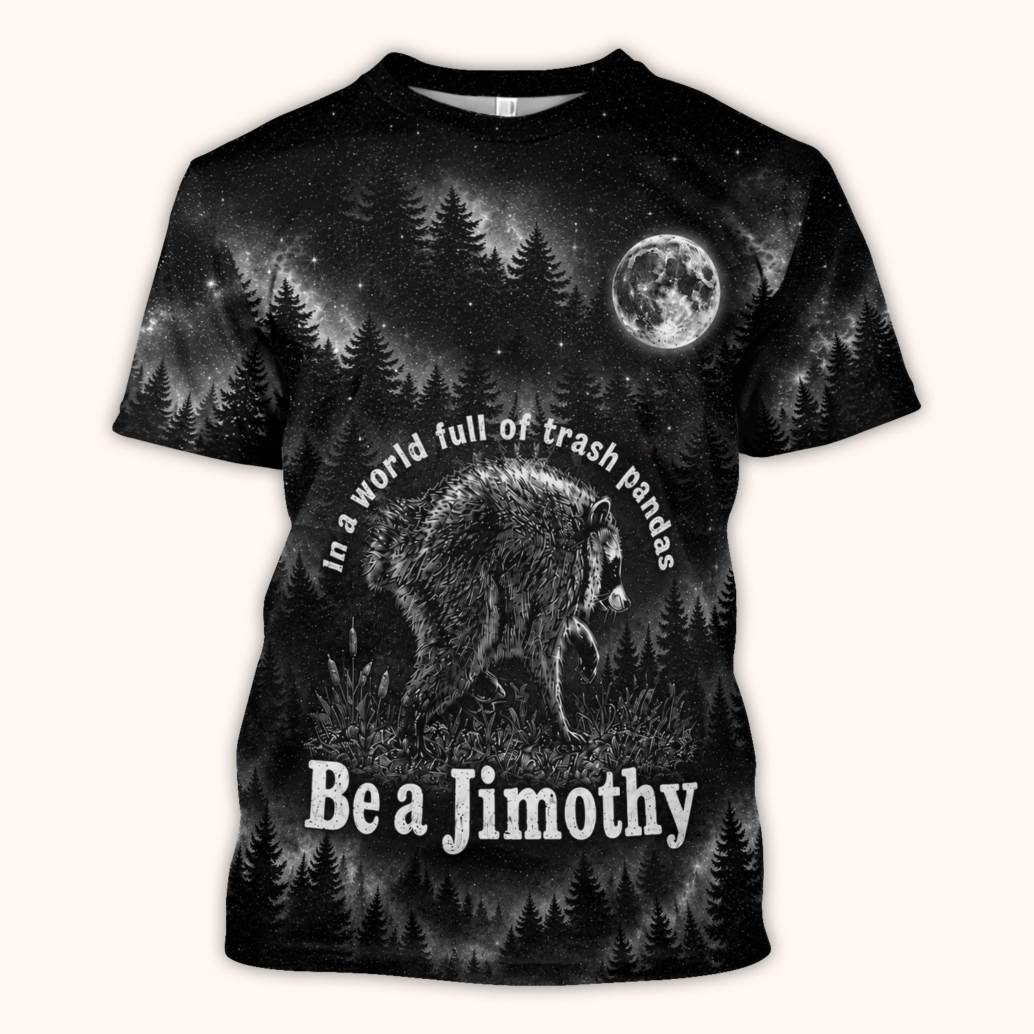 Funny Be A Jimothy Raccoon Print Scrub Top, Comfortable Scrubs for Nurses
