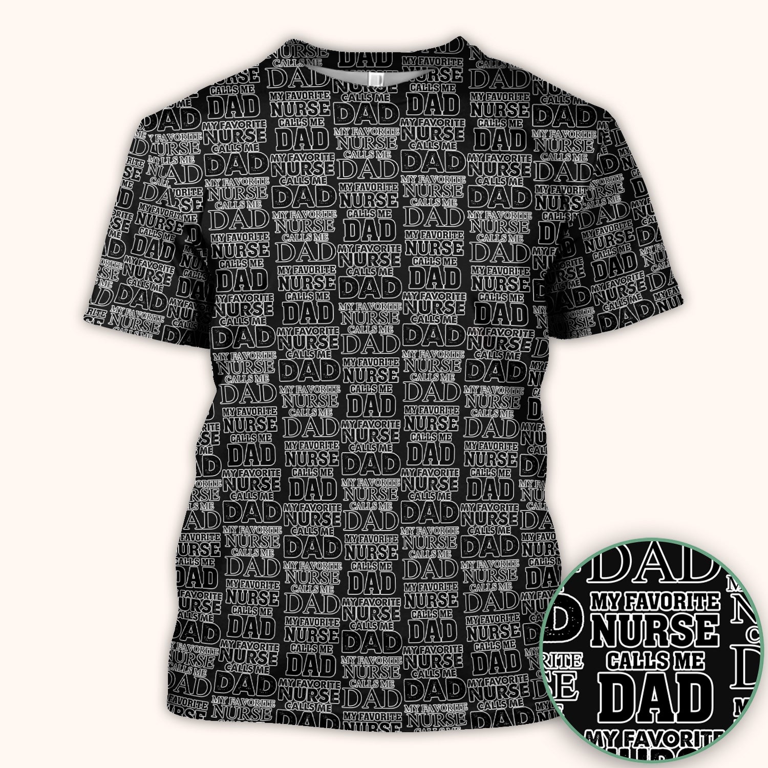 Favorite Nurse Calls Dad Pattern Scrub Top, Comfortable Scrubs for Nurses