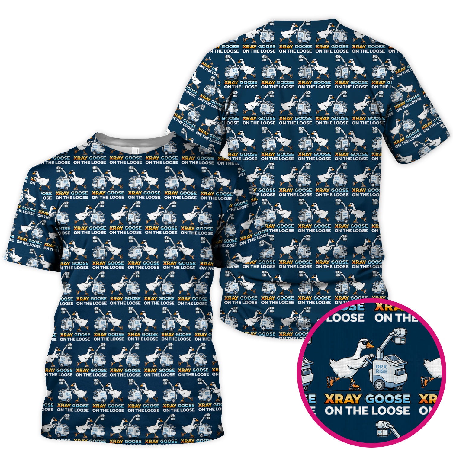 Funny Xray Goose On The Loose Pattern Scrub Top, Comfortable Scrubs for Nurses