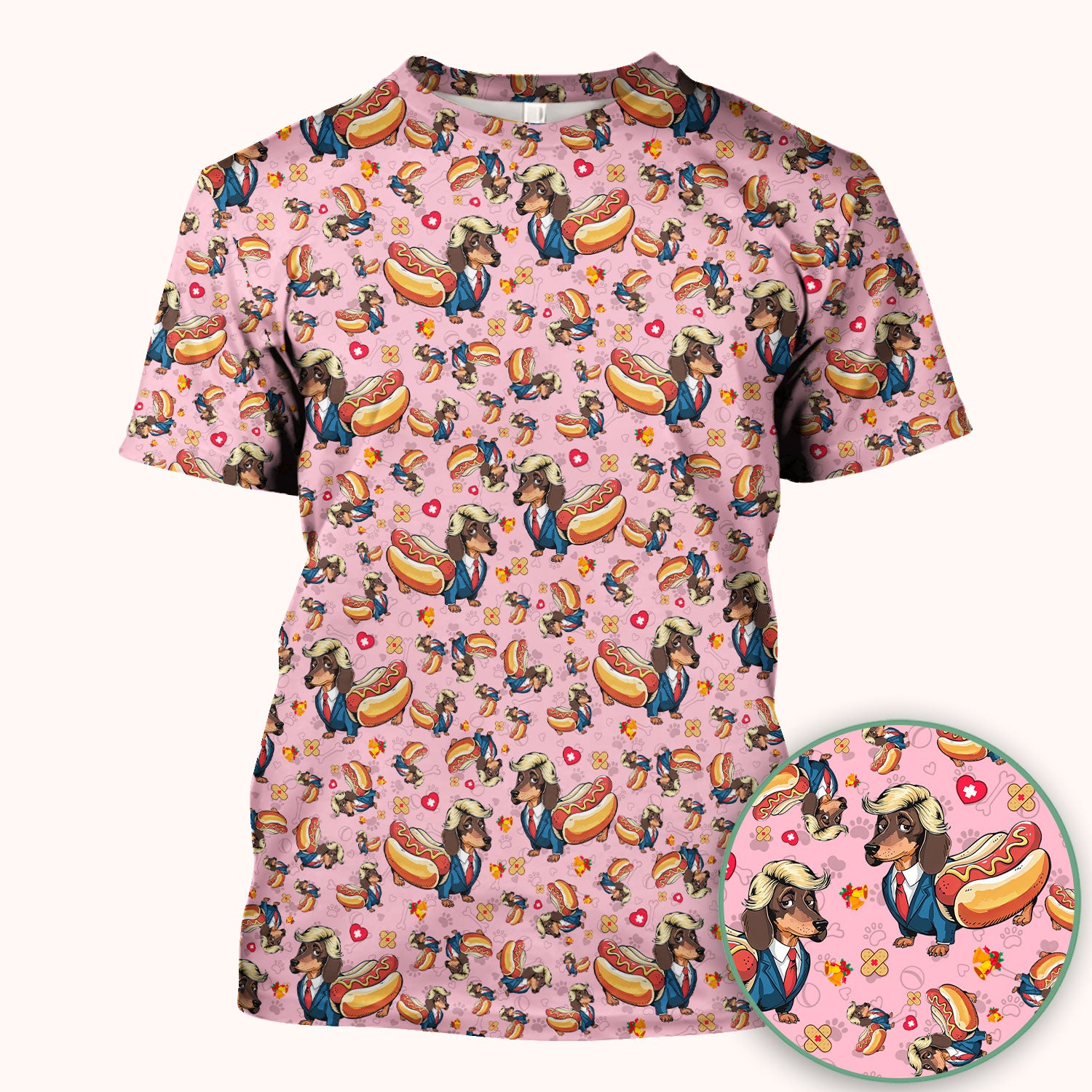 They're Eating The Dogs - Funny Dachshund Hot Dog Scrub Top - Hilarious Medical Uniform
