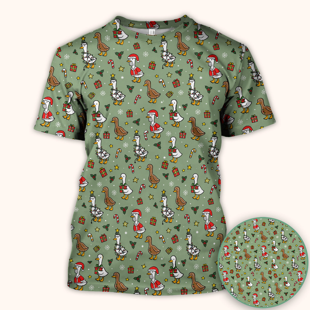 Christmas Geese In Festive Costumes Scrub Top, Comfortable Scrubs for Nurses