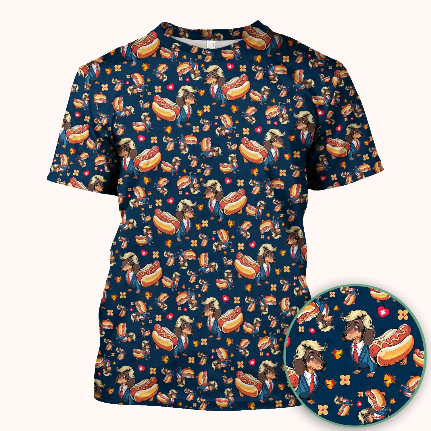 They're Eating The Dogs - Funny Dachshund Hot Dog Scrub Top - Hilarious Medical Uniform