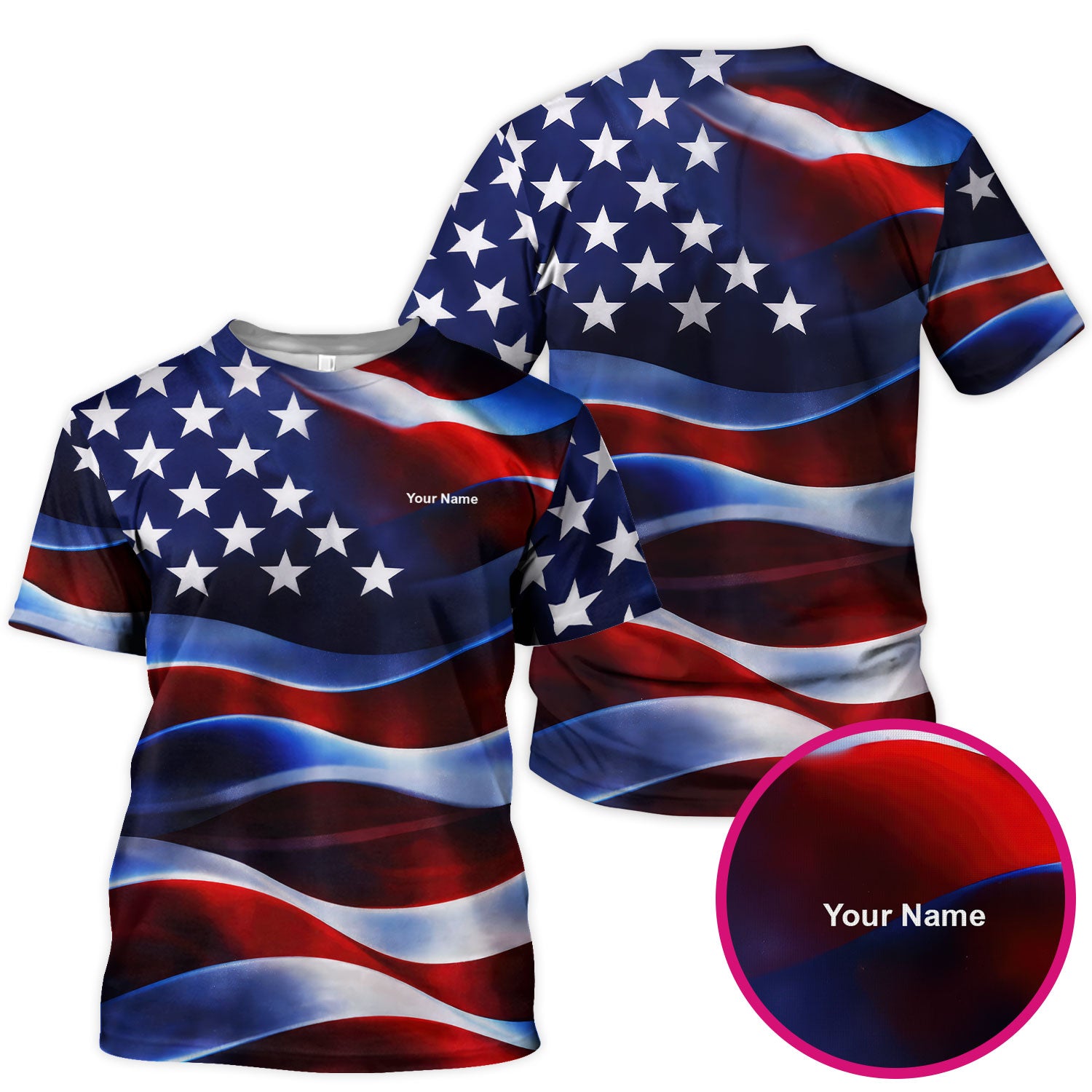 Personalized American Flag Stars Stripes Pattern Nurse Scrub Top, Comfortable Scrubs for Nurses