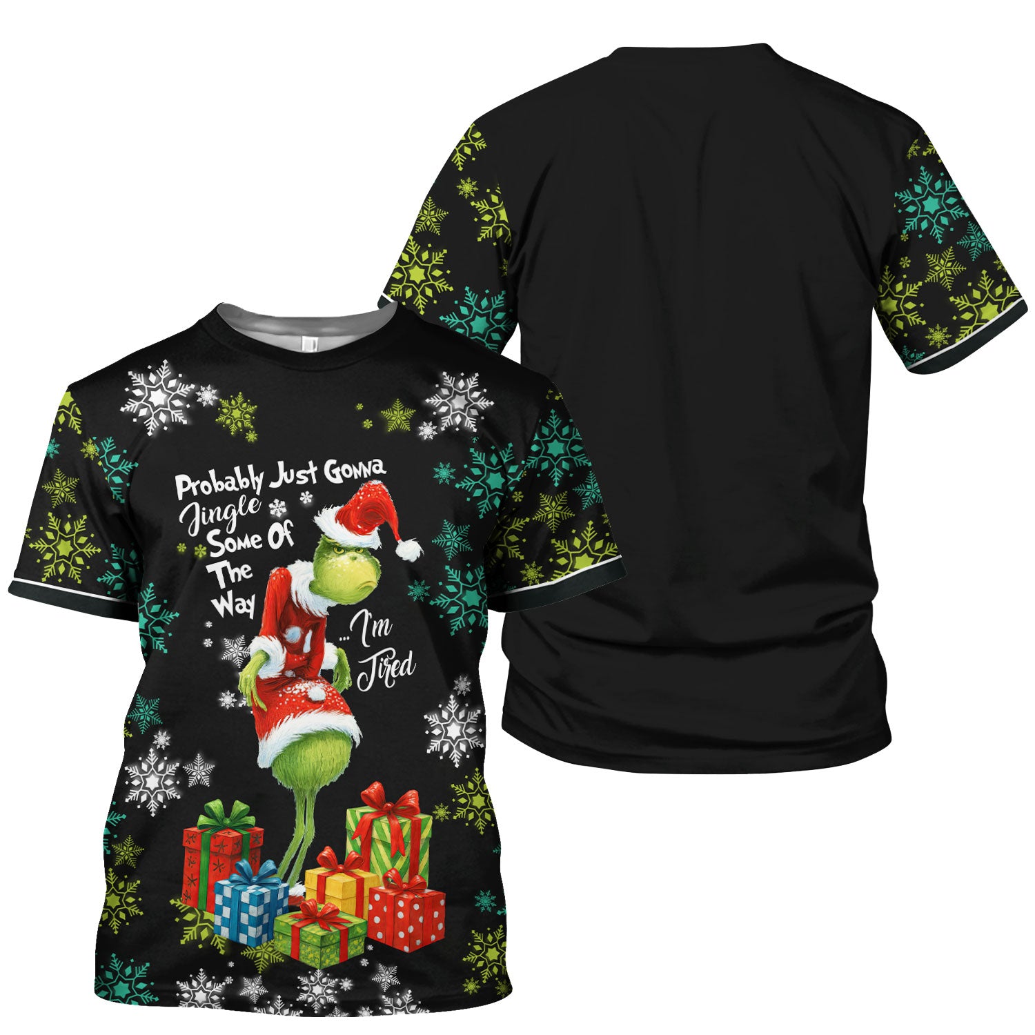 Tired Grinch Christmas Scrub Top - Funny Holiday Medical Uniform for Women - Xmas Gift for RN LPN CNA