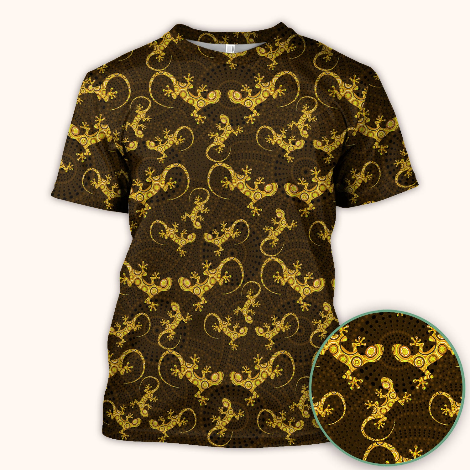 Australian Gecko Dot Art Inspired Medical Scrub Top - Women Uniform